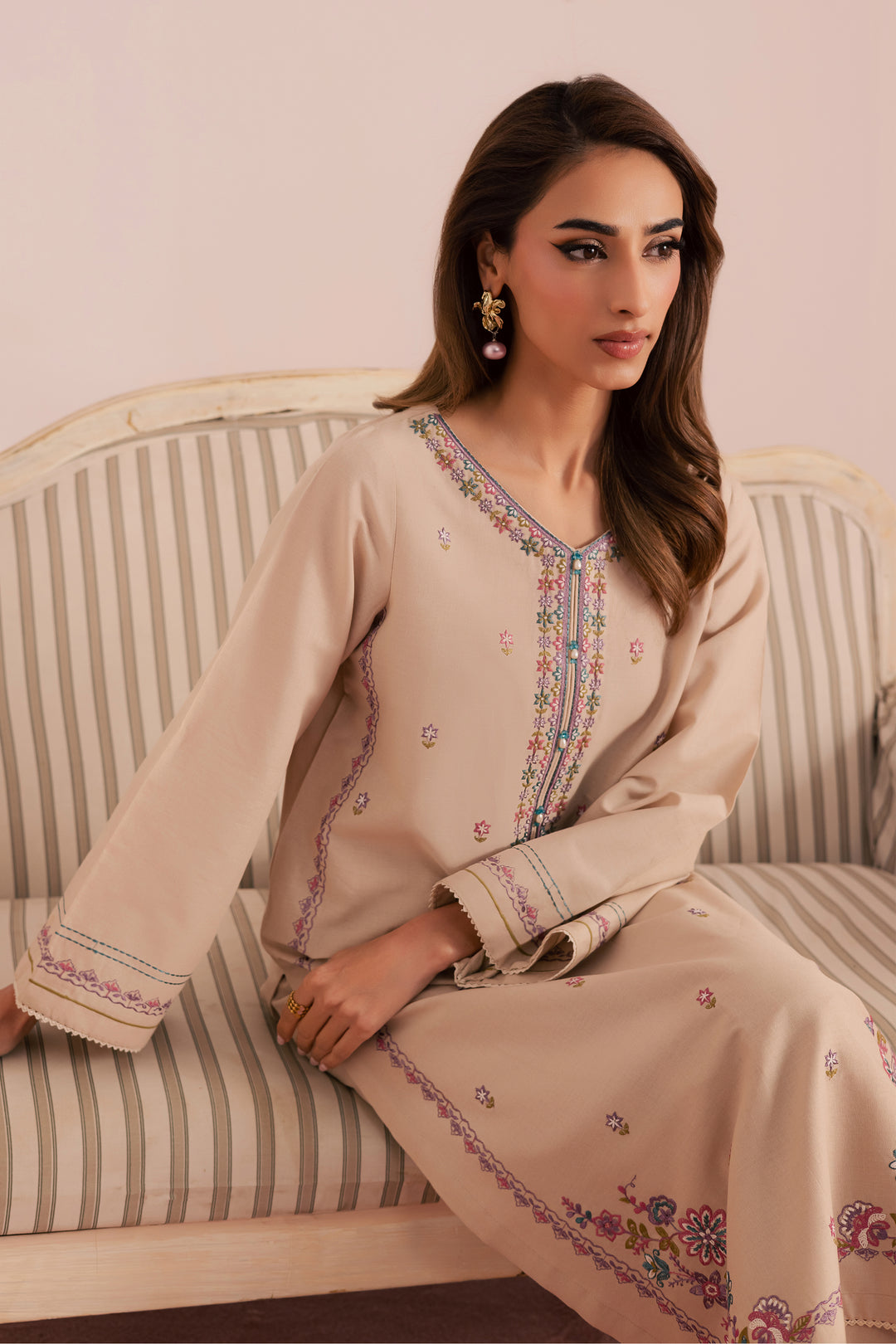  Lacey 2Pc - Embroidered Khaddar Dress BATIK WINTER PRET 2025  BATIK   XS / Ivory / Khaddar-S / Ivory / Khaddar-M / Ivory / Khaddar-L / Ivory / Khaddar-XL / Ivory / Khaddar