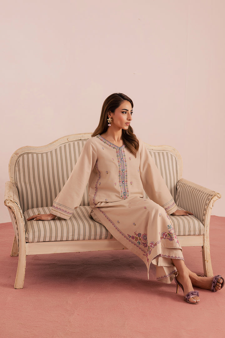  Lacey 2Pc - Embroidered Khaddar Dress BATIK WINTER PRET 2025  BATIK   XS / Ivory / Khaddar-S / Ivory / Khaddar-M / Ivory / Khaddar-L / Ivory / Khaddar-XL / Ivory / Khaddar