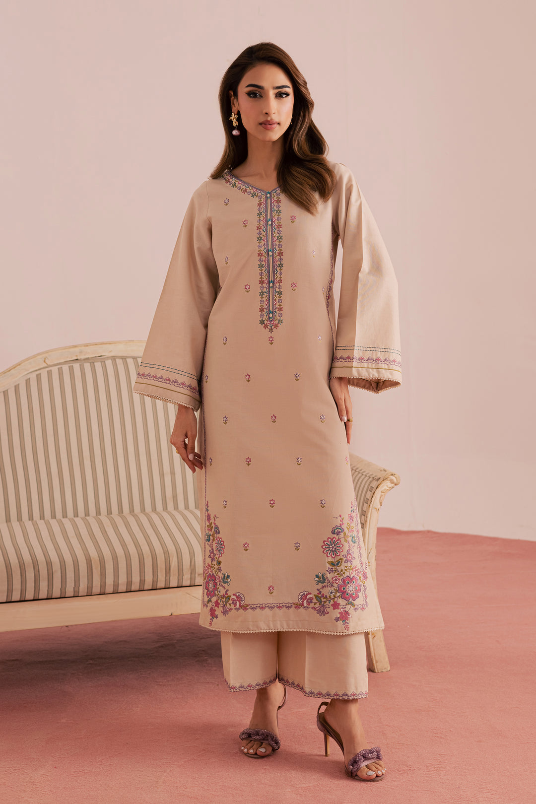  Lacey 2Pc - Embroidered Khaddar Dress BATIK WINTER PRET 2025  BATIK   XS / Ivory / Khaddar-S / Ivory / Khaddar-M / Ivory / Khaddar-L / Ivory / Khaddar-XL / Ivory / Khaddar