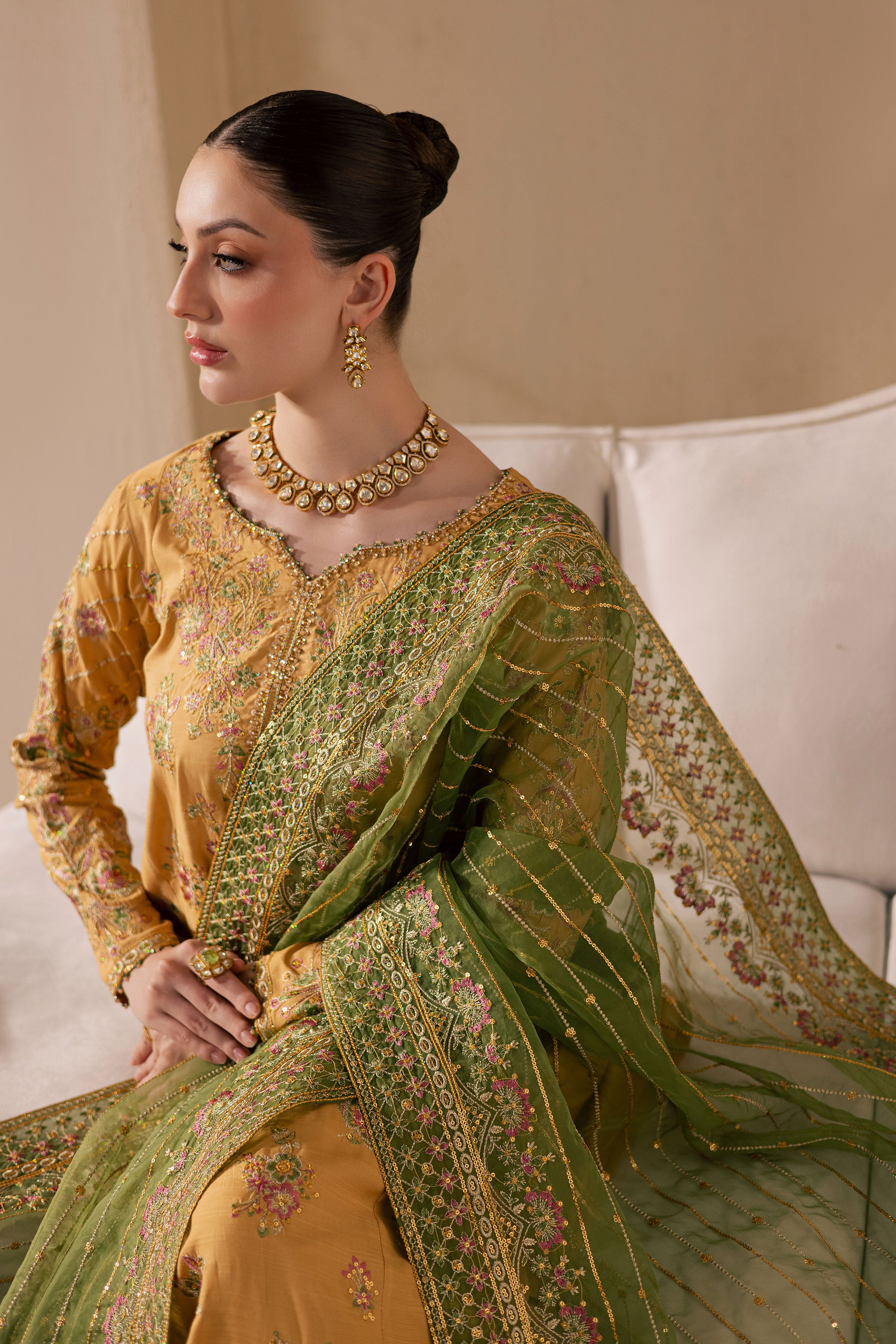  Lailomah 3Pc - Embroidered Luxe Pret BATIKLuxePRET2025  BATIK   XS / Yellow / Organza & Raw Silk-S / Yellow / Organza & Raw Silk-M / Yellow / Organza & Raw Silk-L / Yellow / Organza & Raw Silk-XL / Yellow / Organza & Raw Silk