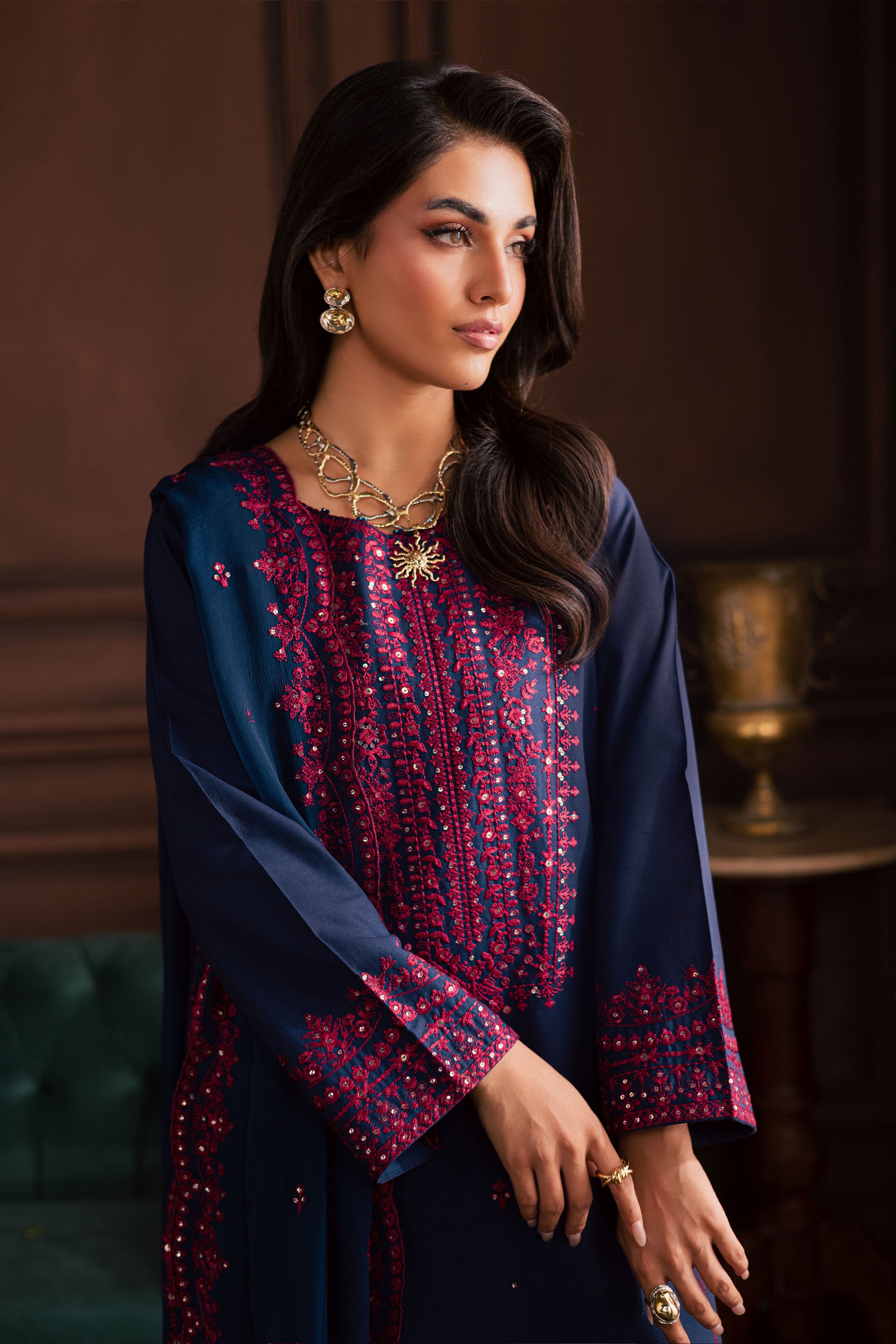  Lamia 3Pc - Embroidered Khaddar Dress BATIK WINTER PRET 2025  BATIK   XS / Deep Blue / Khaddar-S / Deep Blue / Khaddar-M / Deep Blue / Khaddar-L / Deep Blue / Khaddar-XL / Deep Blue / Khaddar