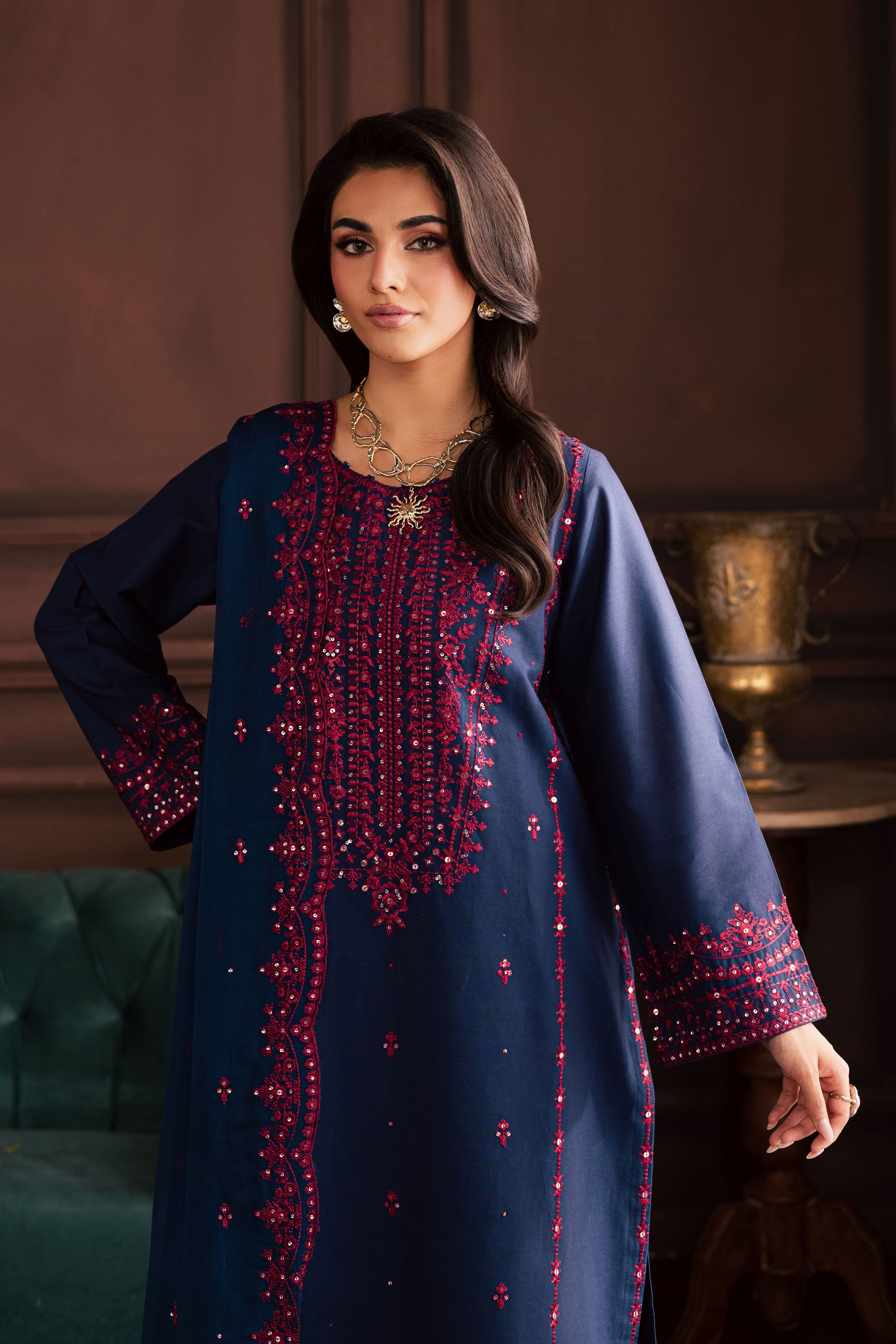  Lamia 3Pc - Embroidered Khaddar Dress BATIK WINTER PRET 2025  BATIK   XS / Deep Blue / Khaddar-S / Deep Blue / Khaddar-M / Deep Blue / Khaddar-L / Deep Blue / Khaddar-XL / Deep Blue / Khaddar