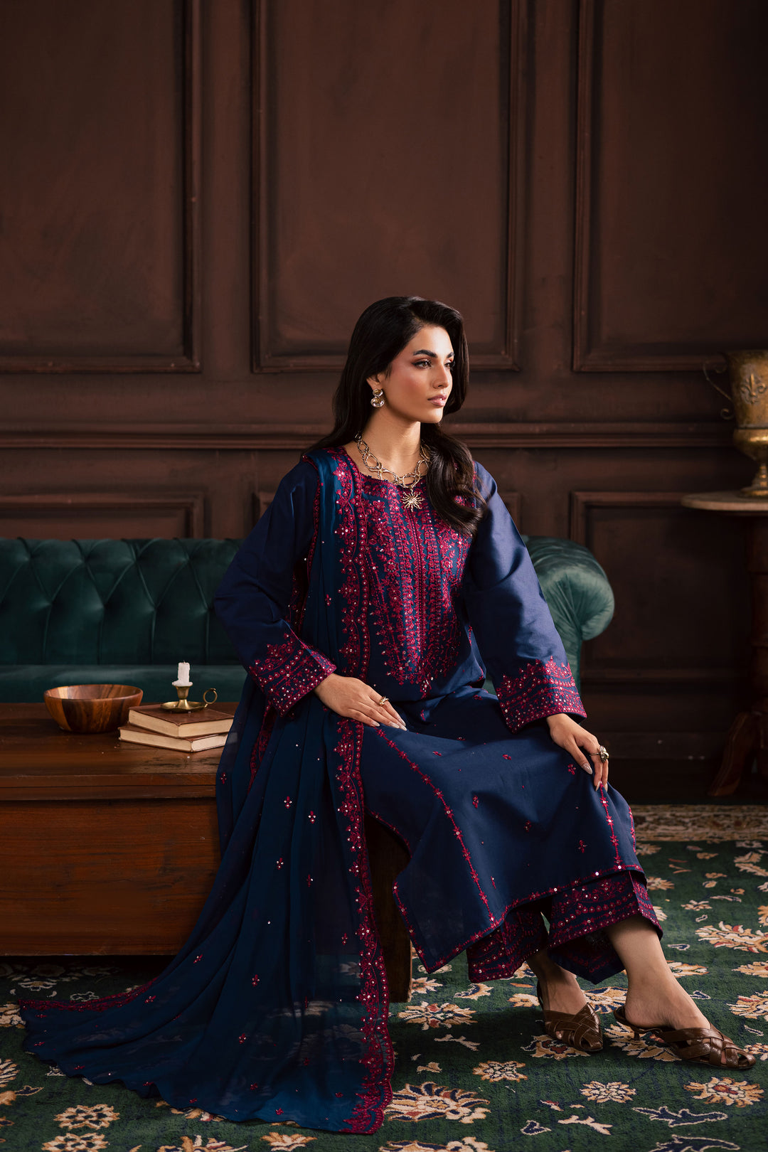  Lamia 3Pc - Embroidered Khaddar Dress BATIK WINTER PRET 2025  BATIK   XS / Deep Blue / Khaddar-S / Deep Blue / Khaddar-M / Deep Blue / Khaddar-L / Deep Blue / Khaddar-XL / Deep Blue / Khaddar