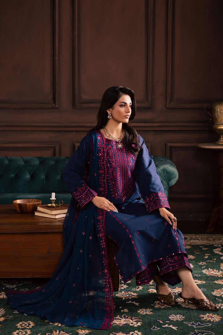  Lamia 3Pc - Embroidered Khaddar Dress BATIK WINTER PRET 2025  BATIK   XS / Deep Blue / Khaddar-S / Deep Blue / Khaddar-M / Deep Blue / Khaddar-L / Deep Blue / Khaddar-XL / Deep Blue / Khaddar