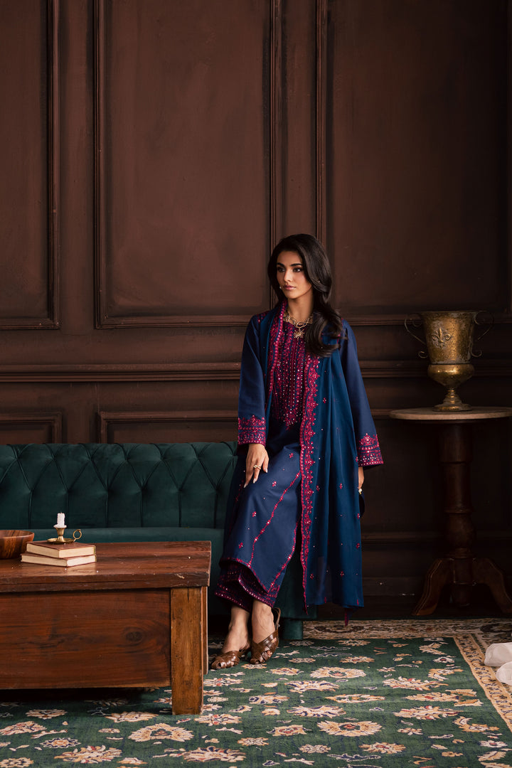Lamia 3Pc - Embroidered Khaddar Dress
