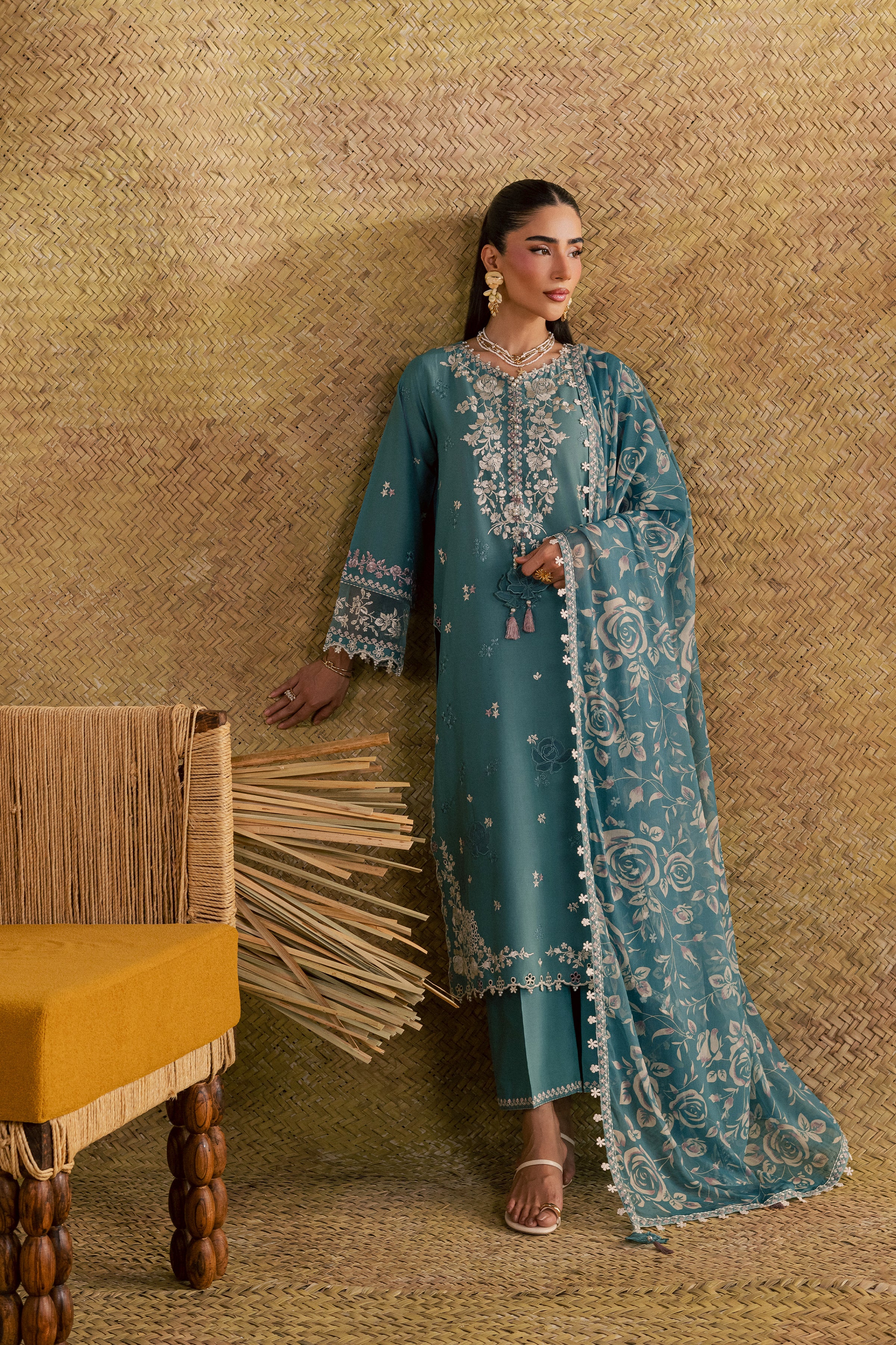 Larosey 3Pc - Festive Eid Pret BATIKSS26  BATIK   XS / Brittany Blue / Pima Lawn-S / Brittany Blue / Pima Lawn-M / Brittany Blue / Pima Lawn-L / Brittany Blue / Pima Lawn-XL / Brittany Blue / Pima Lawn