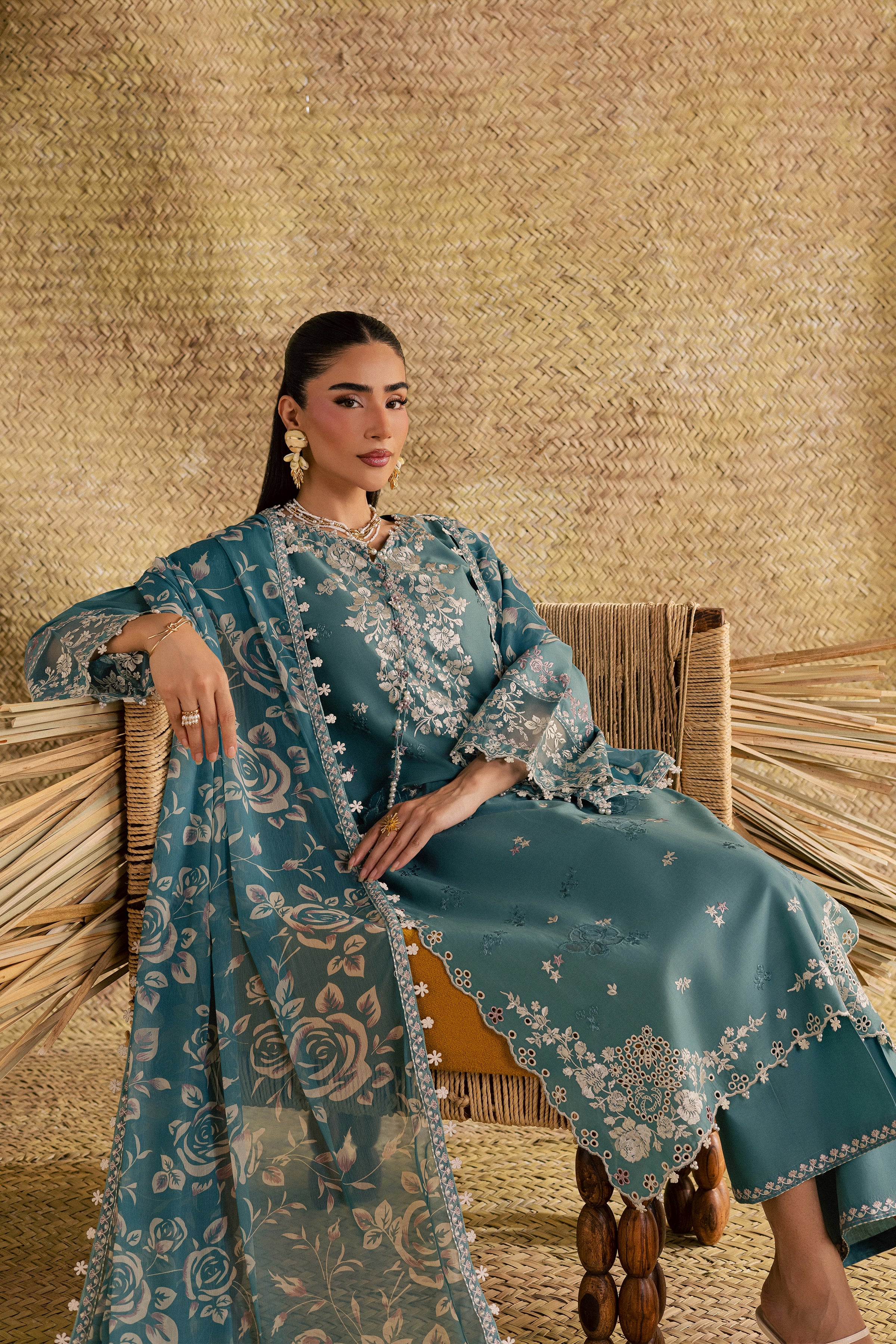  Larosey 3Pc - Festive Eid Pret BATIKSS26  BATIK   XS / Brittany Blue / Pima Lawn-S / Brittany Blue / Pima Lawn-M / Brittany Blue / Pima Lawn-L / Brittany Blue / Pima Lawn-XL / Brittany Blue / Pima Lawn