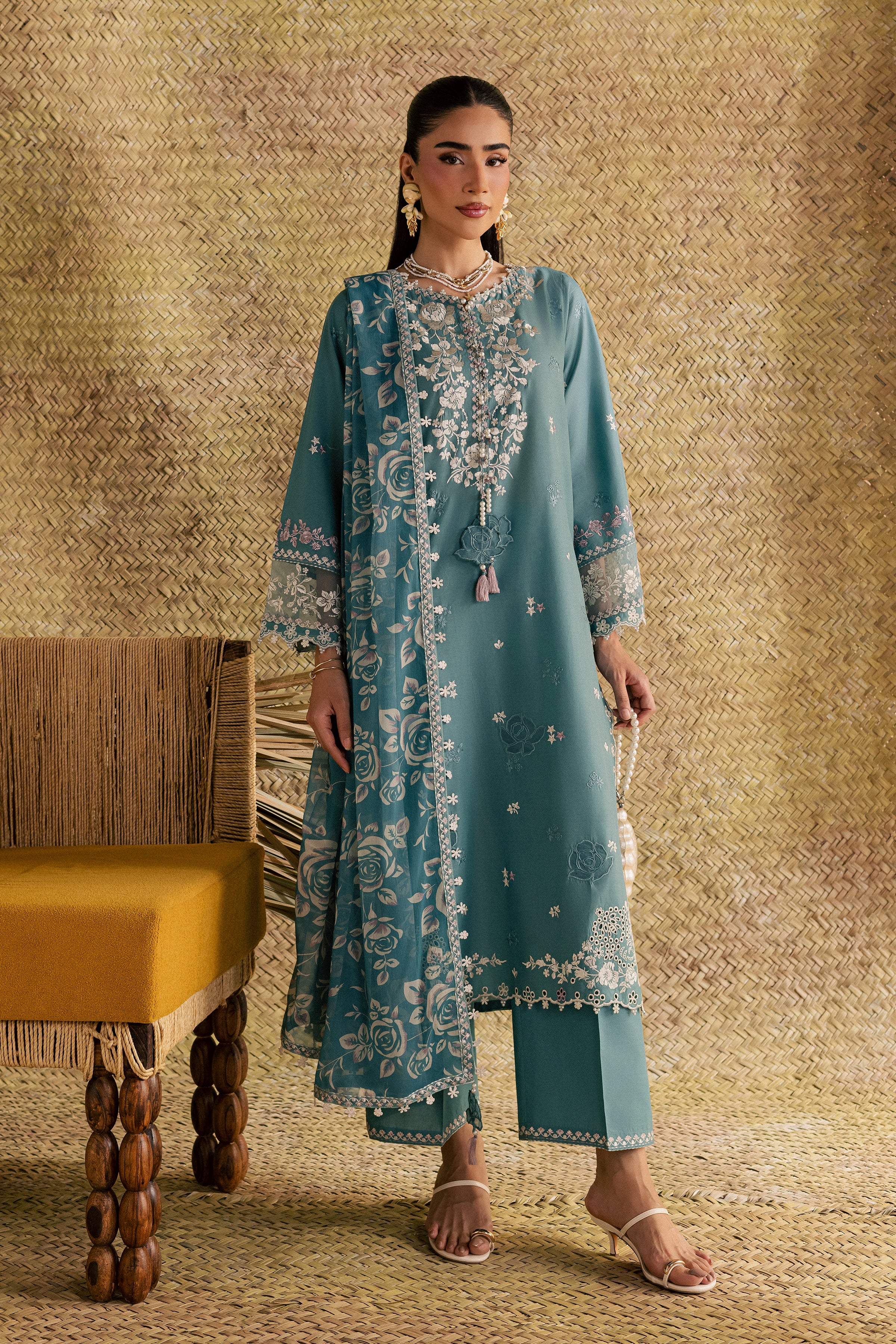  Larosey 3Pc - Festive Eid Pret BATIKSS26  BATIK   XS / Brittany Blue / Pima Lawn-S / Brittany Blue / Pima Lawn-M / Brittany Blue / Pima Lawn-L / Brittany Blue / Pima Lawn-XL / Brittany Blue / Pima Lawn