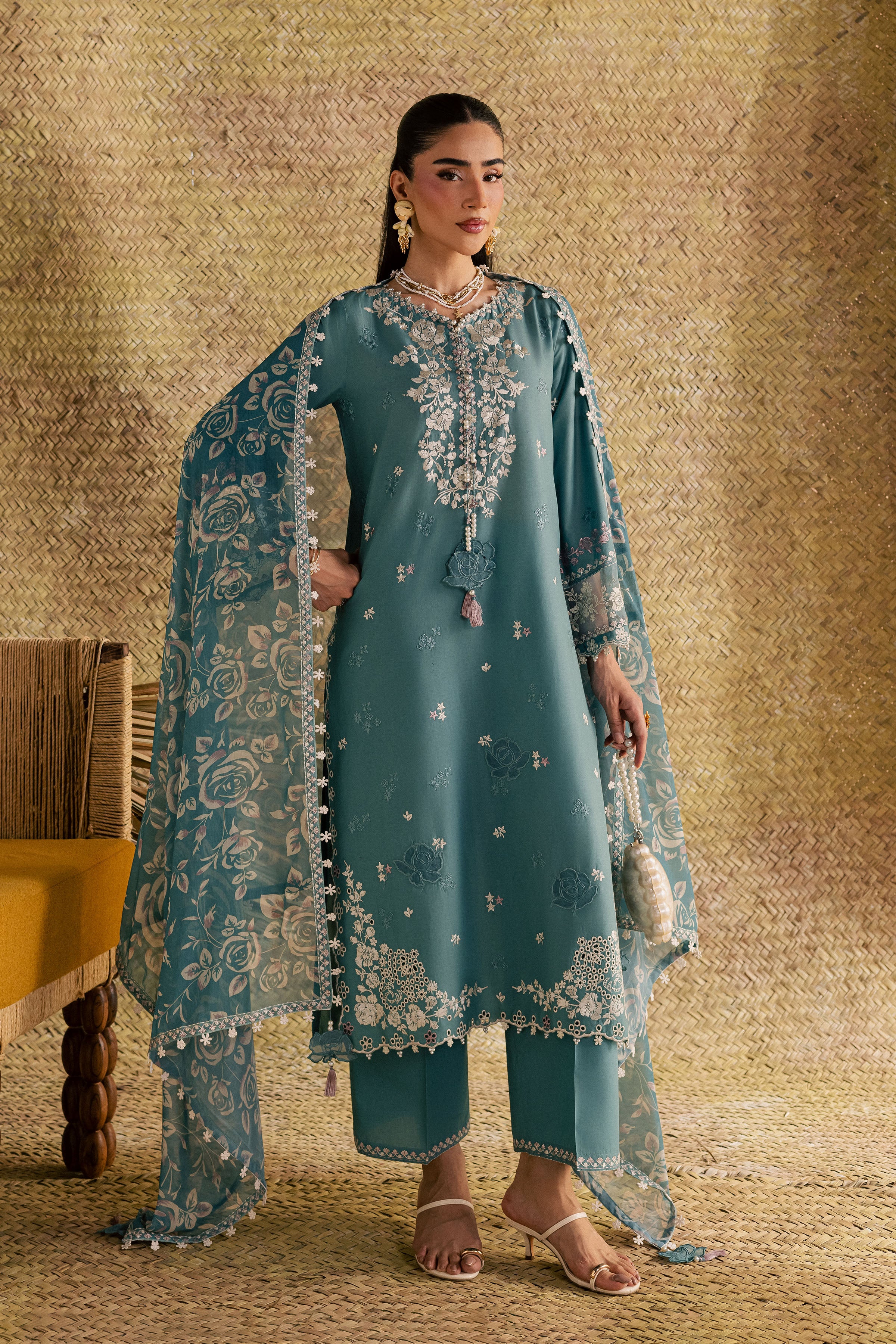  Larosey 3Pc - Festive Eid Pret BATIKSS26  BATIK   XS / Brittany Blue / Pima Lawn-S / Brittany Blue / Pima Lawn-M / Brittany Blue / Pima Lawn-L / Brittany Blue / Pima Lawn-XL / Brittany Blue / Pima Lawn