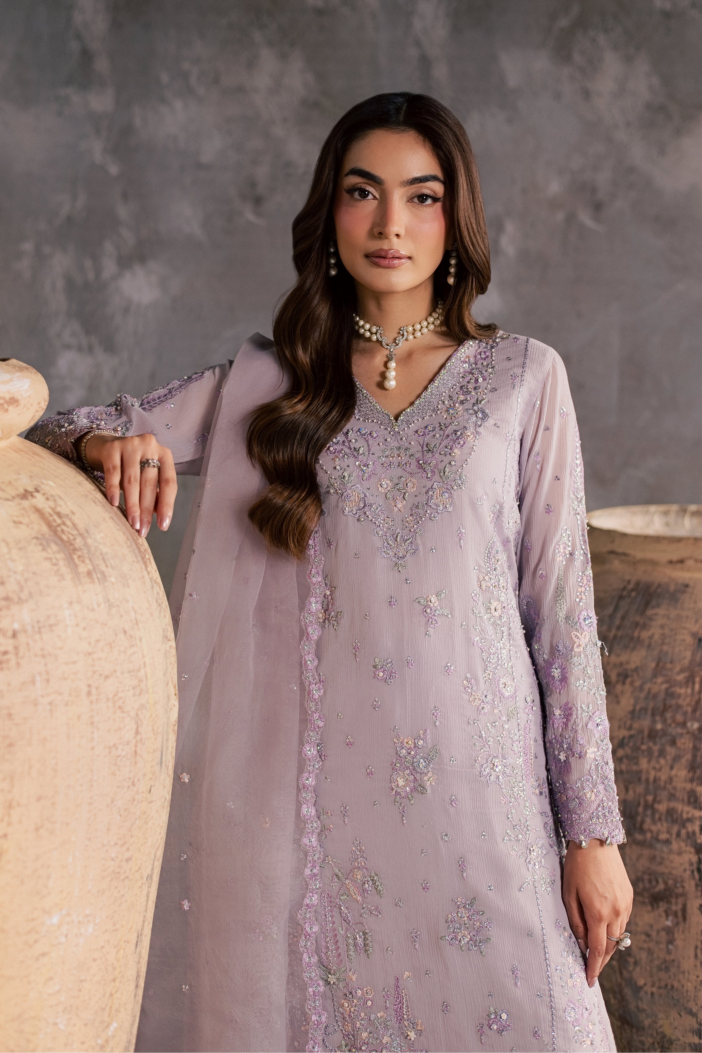 Leeah 3Pc - Festive Luxe Pret BATIKSTUDIO2026  BATIK   S / Lilac / Crinkle-M / Lilac / Crinkle-L / Lilac / Crinkle
