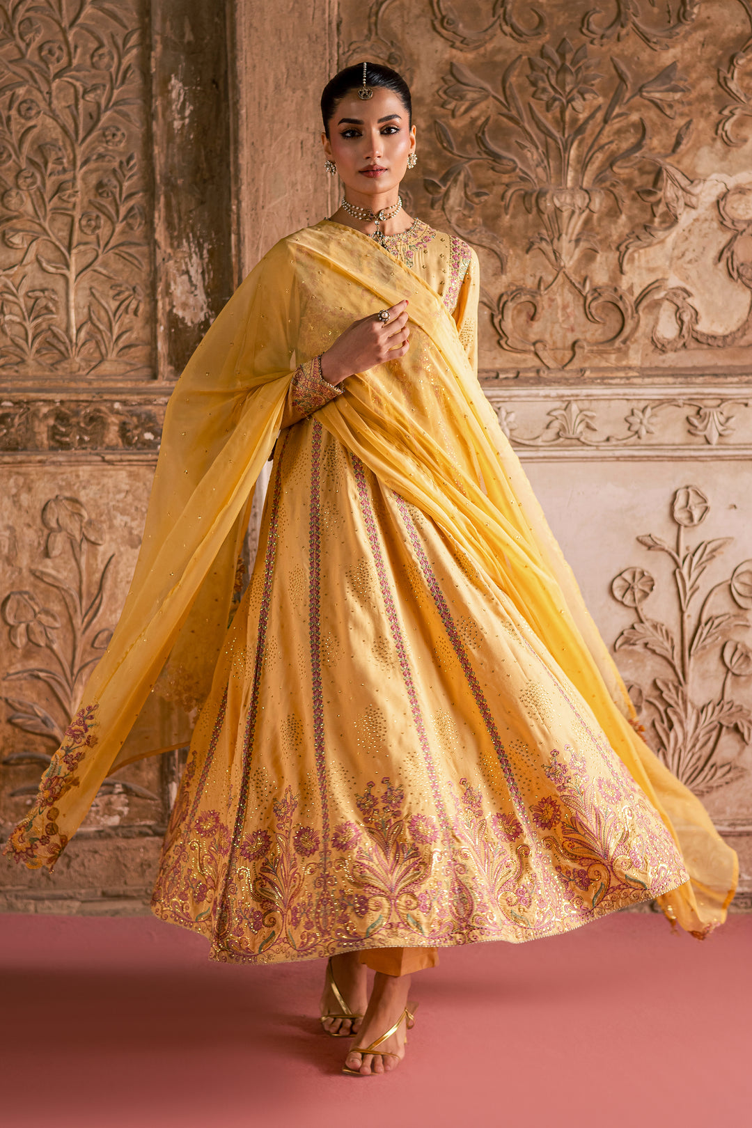  Lehar 3Pc- Festive Luxe Pret BATIKLuxePRET  BATIK   XS / Pale Yellow / Raw Silk-S / Pale Yellow / Raw Silk-M / Pale Yellow / Raw Silk-L / Pale Yellow / Raw Silk-XL / Pale Yellow / Raw Silk