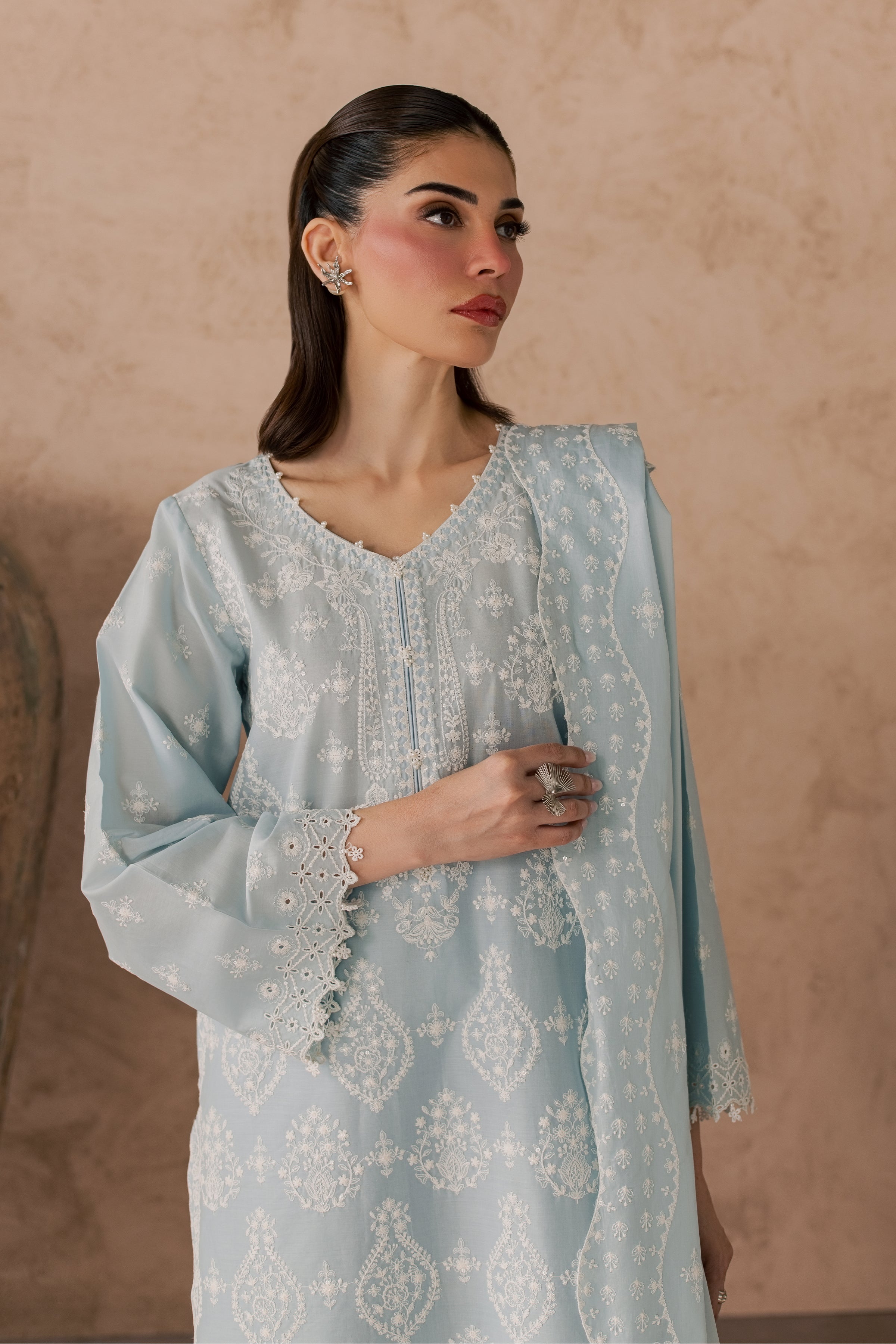  Leon 3Pc - Embroidered Lawn Dress EverydayEdit26  BATIK   XS / Blue / Pima Lawn-S / Blue / Pima Lawn-M / Blue / Pima Lawn-L / Blue / Pima Lawn-XL / Blue / Pima Lawn