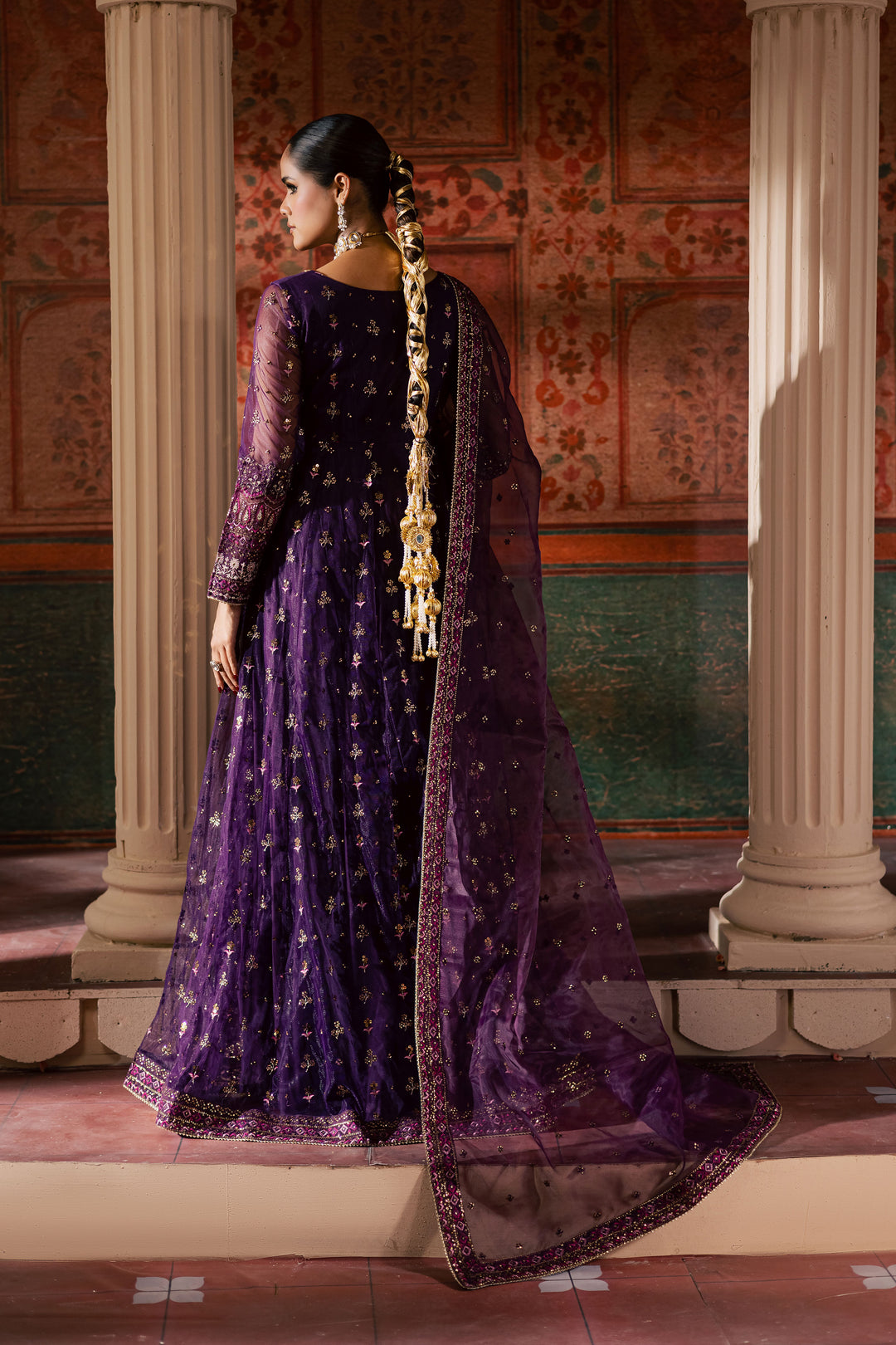  Leya 3Pc - Luxury Wedding Frock BATIKLuxePRET2025  BATIK   S / Plum / Raw Silk & Net-M / Plum / Raw Silk & Net-L / Plum / Raw Silk & Net