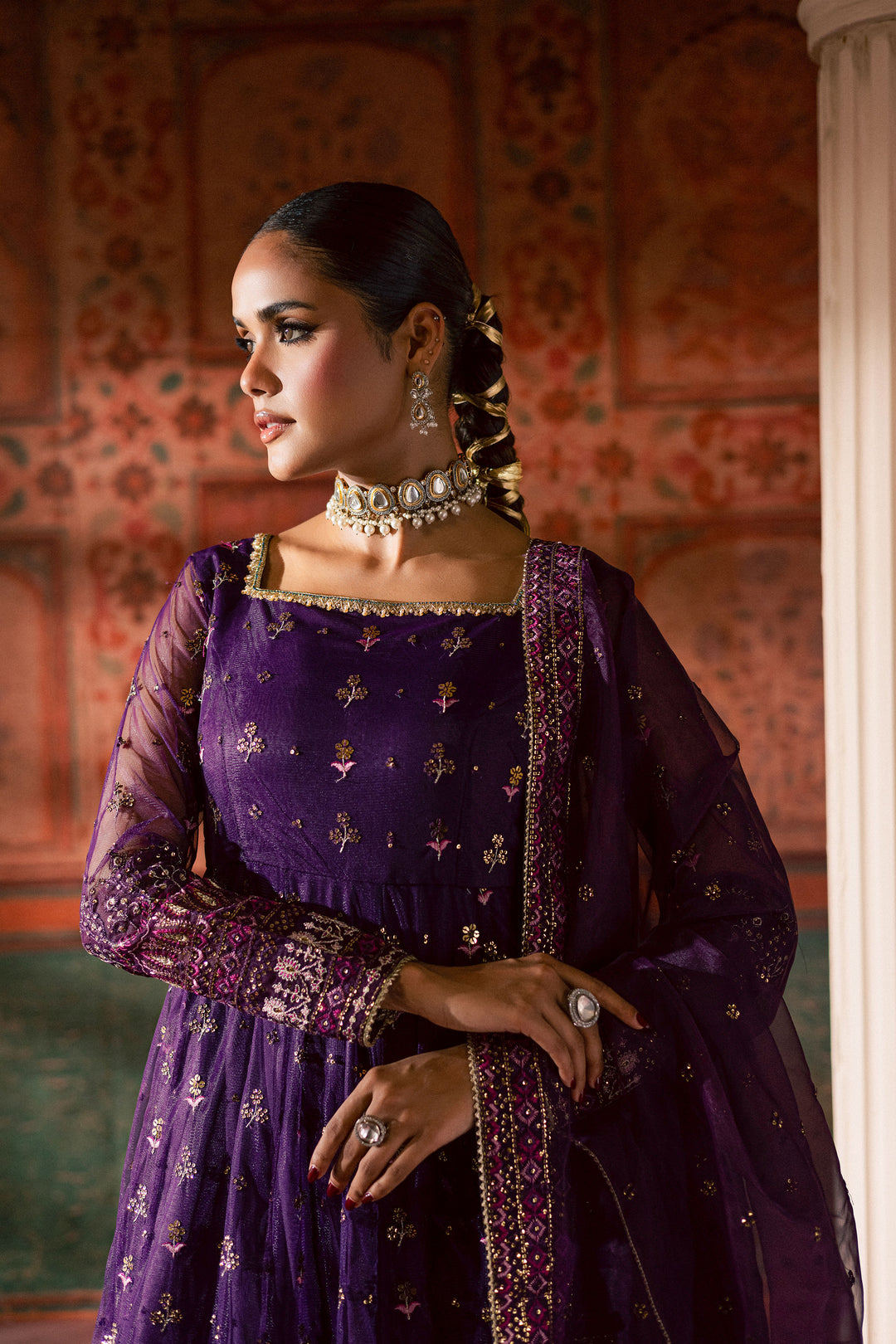  Leya 3Pc - Luxury Wedding Frock BATIKLuxePRET2025  BATIK   S / Plum / Raw Silk & Net-M / Plum / Raw Silk & Net-L / Plum / Raw Silk & Net