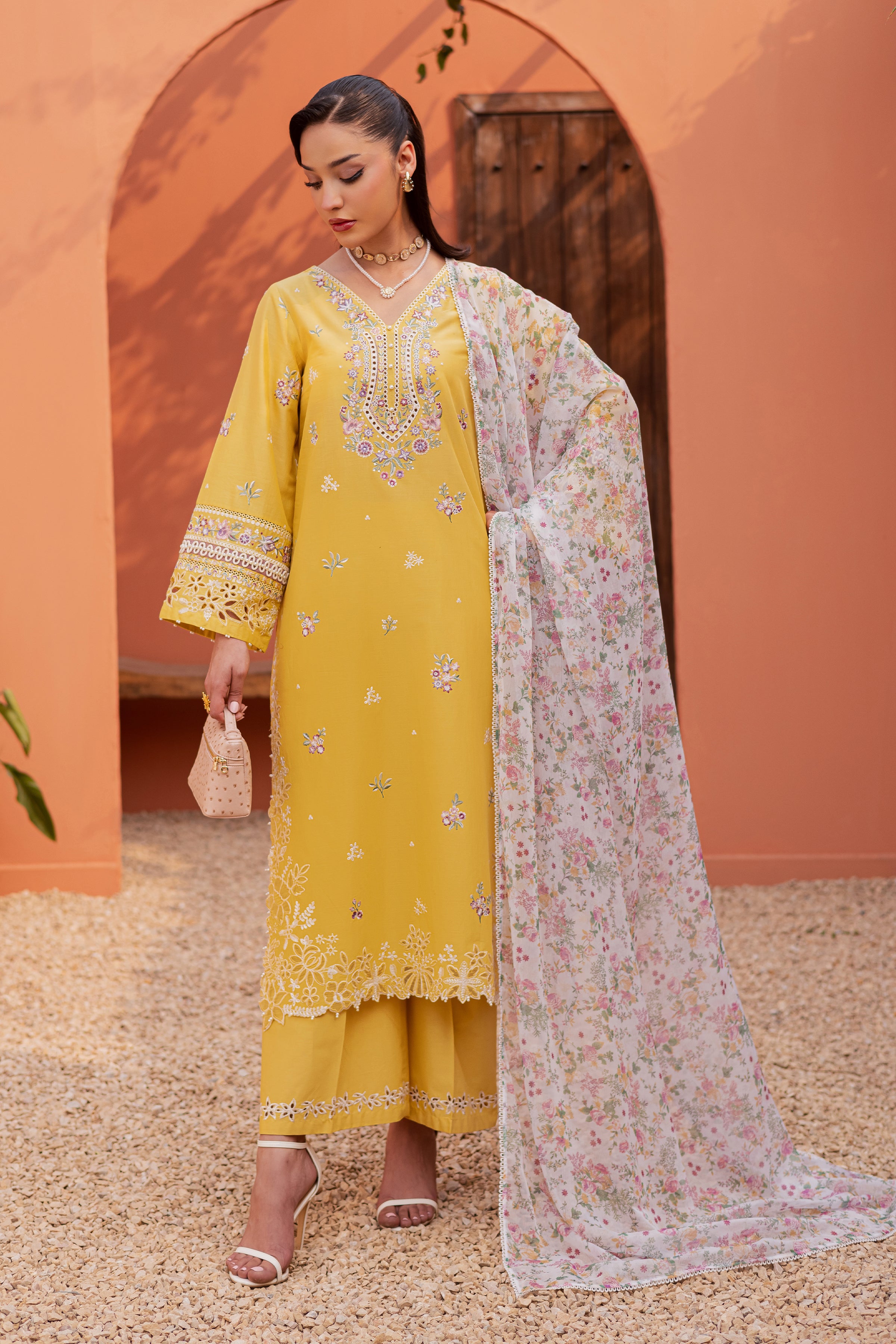  Lime Darla 3Pc - Festive Embroidered Lawn BATIKEID2026  BATIK   XS / Lemon Yellow / Pima Lawn-S / Lemon Yellow / Pima Lawn-M / Lemon Yellow / Pima Lawn-L / Lemon Yellow / Pima Lawn-XL / Lemon Yellow / Pima Lawn