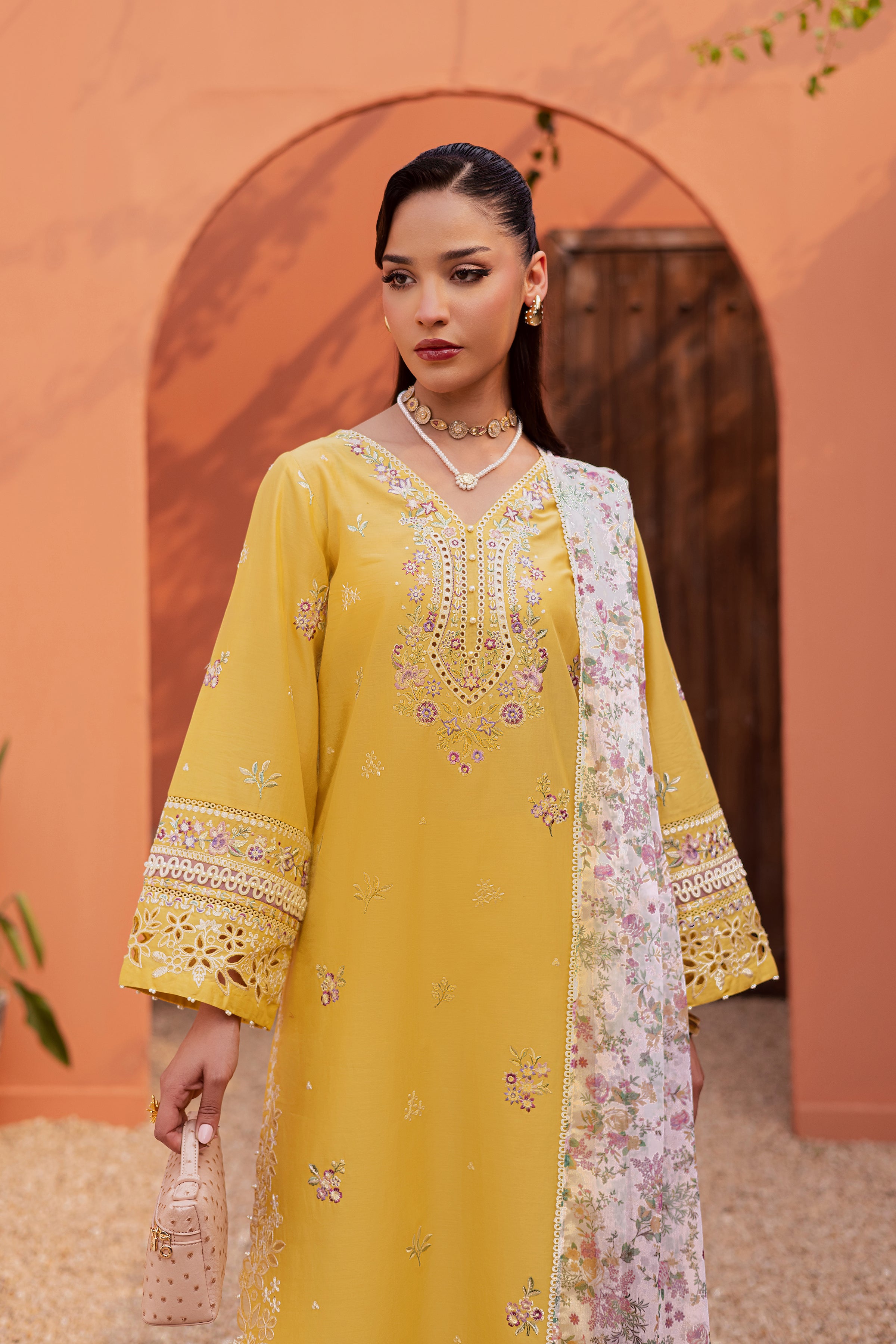  Lime Darla 3Pc - Festive Embroidered Lawn BATIKEID2026  BATIK   XS / Lemon Yellow / Pima Lawn-S / Lemon Yellow / Pima Lawn-M / Lemon Yellow / Pima Lawn-L / Lemon Yellow / Pima Lawn-XL / Lemon Yellow / Pima Lawn