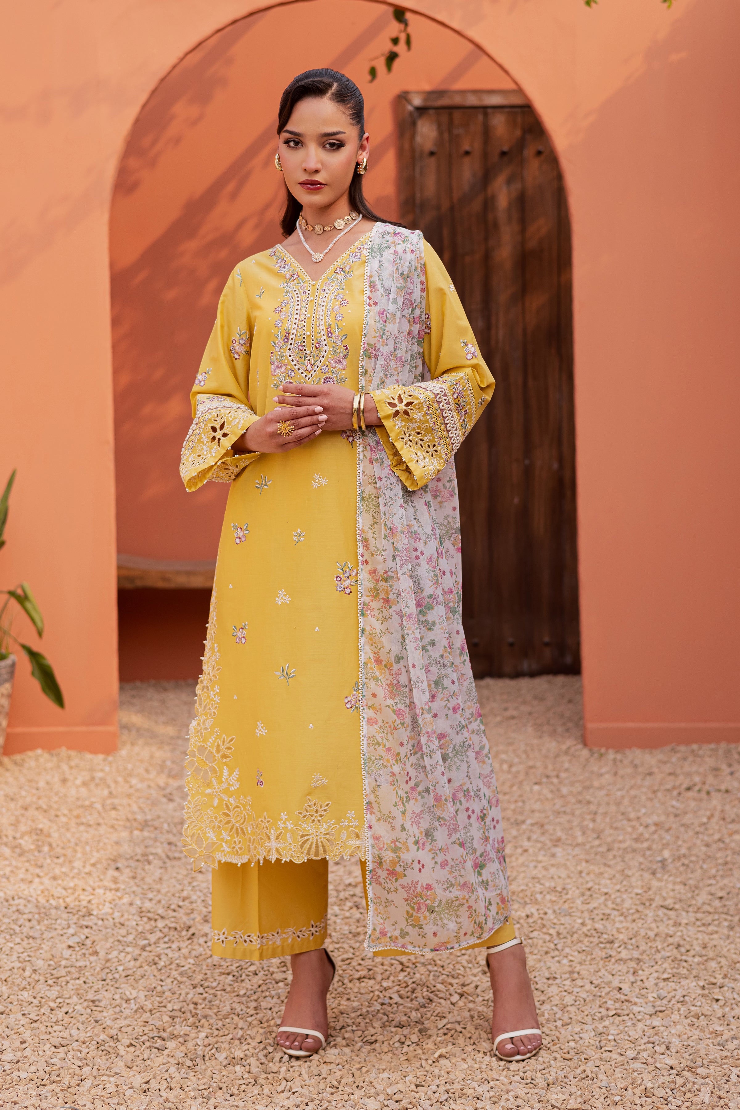  Lime Darla 3Pc - Festive Embroidered Lawn BATIKEID2026  BATIK   XS / Lemon Yellow / Pima Lawn-S / Lemon Yellow / Pima Lawn-M / Lemon Yellow / Pima Lawn-L / Lemon Yellow / Pima Lawn-XL / Lemon Yellow / Pima Lawn