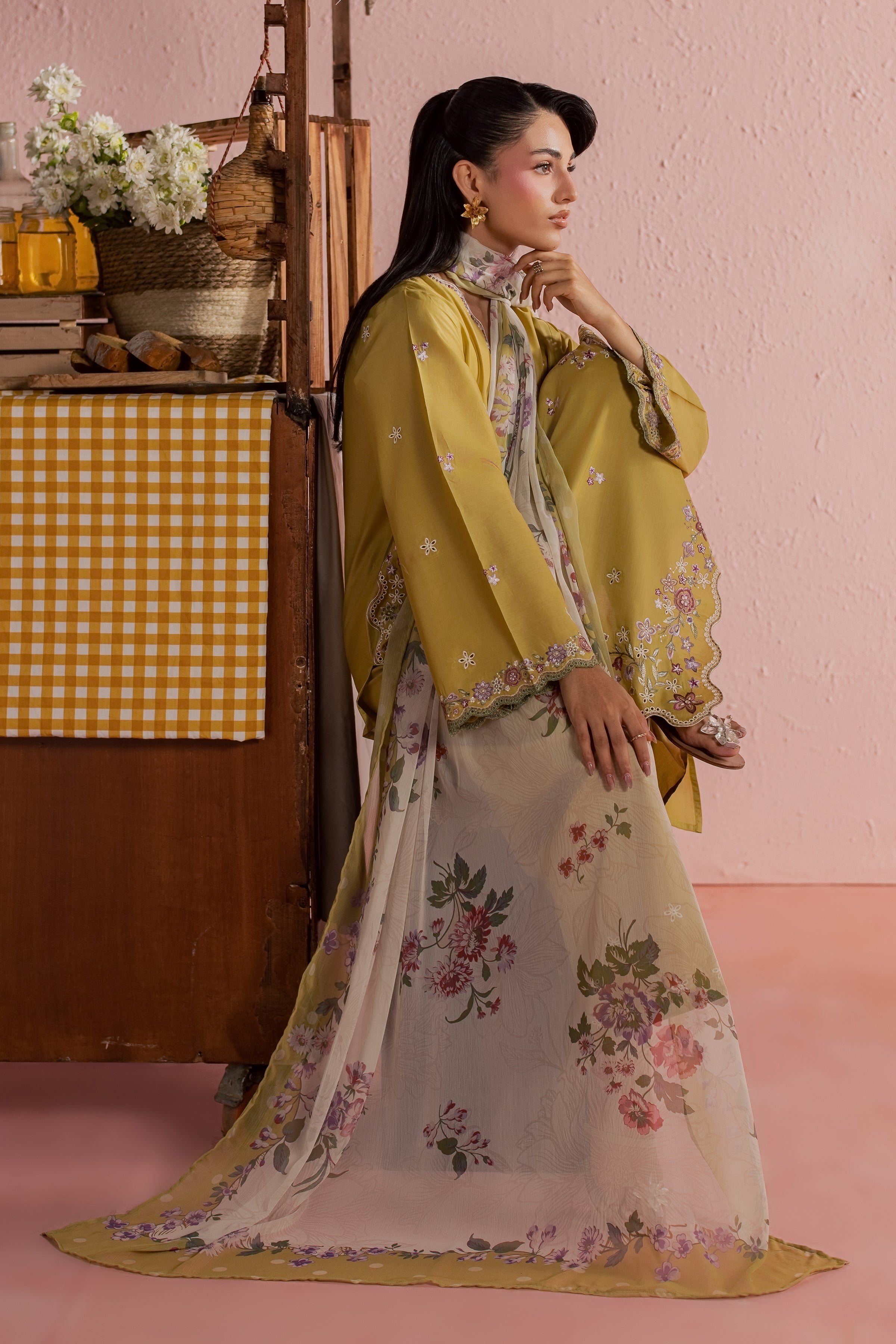  Lime Pop 3Pc - Embroidered Lawn Dress BATIKSS26  BATIK   XS / Lime Green / Pima Lawn-S / Lime Green / Pima Lawn-M / Lime Green / Pima Lawn-L / Lime Green / Pima Lawn-XL / Lime Green / Pima Lawn
