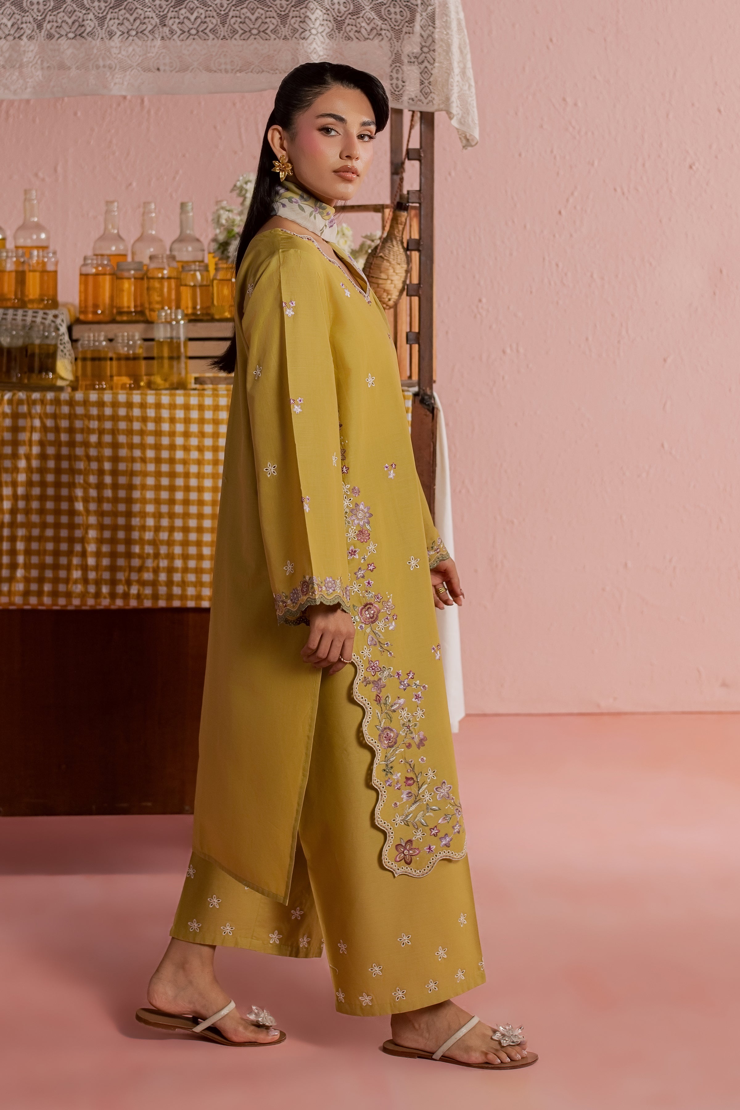  Lime Pop 3Pc - Embroidered Lawn Dress BATIKSS26  BATIK   XS / Lime Green / Pima Lawn-S / Lime Green / Pima Lawn-M / Lime Green / Pima Lawn-L / Lime Green / Pima Lawn-XL / Lime Green / Pima Lawn