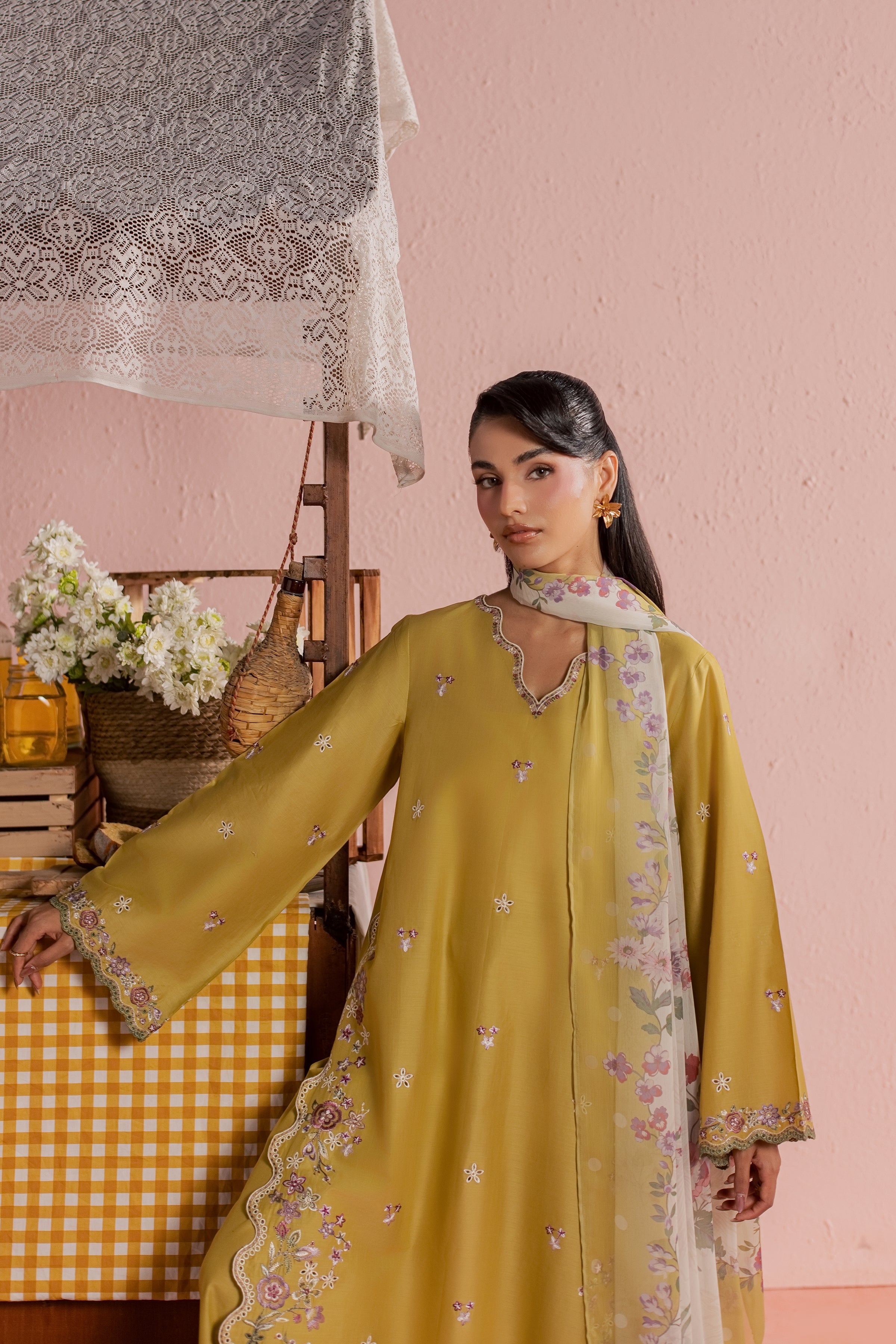 Lime Pop 3Pc - Embroidered Lawn Dress BATIKSS26  BATIK   XS / Lime Green / Pima Lawn-S / Lime Green / Pima Lawn-M / Lime Green / Pima Lawn-L / Lime Green / Pima Lawn-XL / Lime Green / Pima Lawn