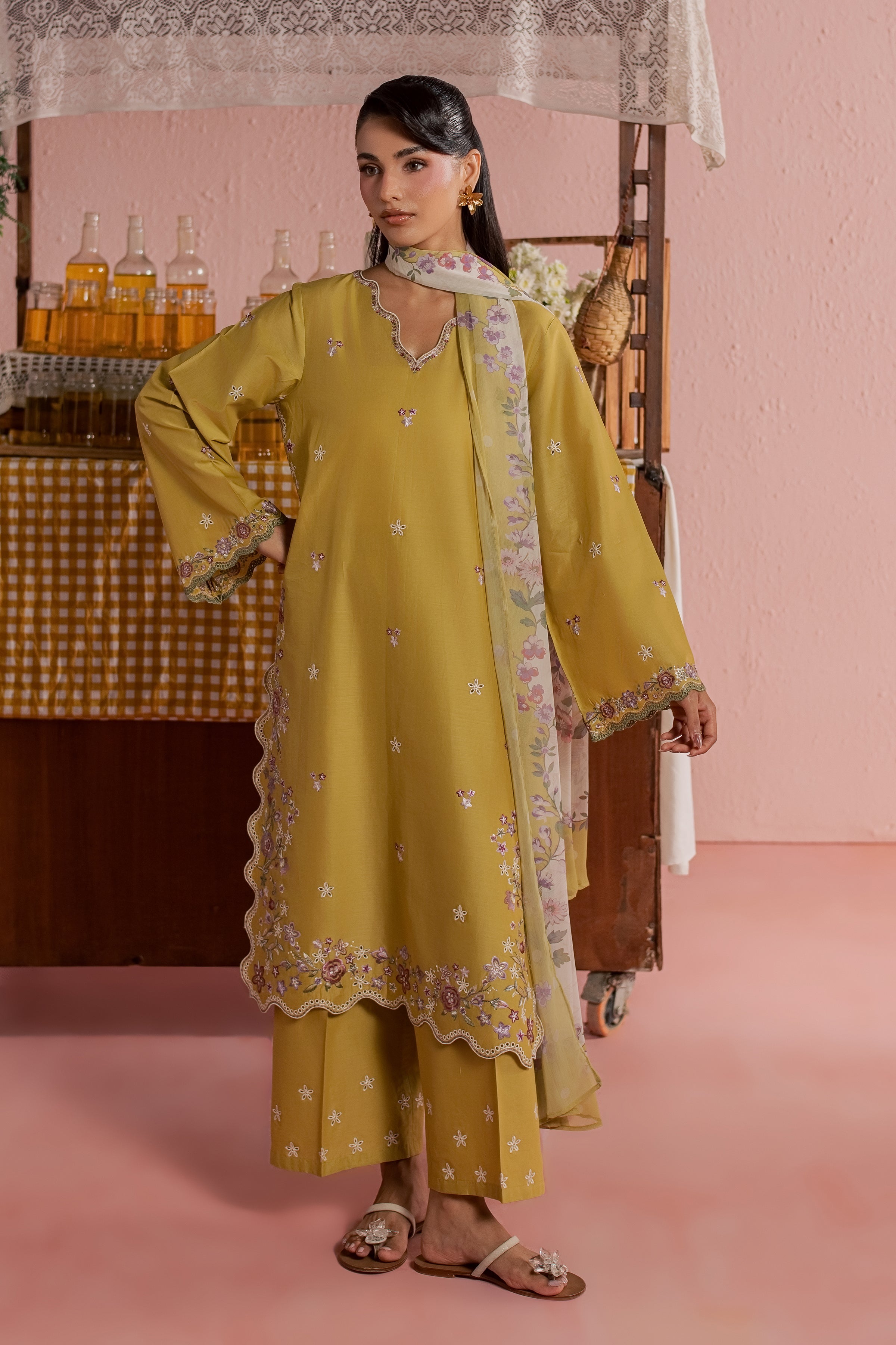  Lime Pop 3Pc - Embroidered Lawn Dress BATIKSS26  BATIK   XS / Lime Green / Pima Lawn-S / Lime Green / Pima Lawn-M / Lime Green / Pima Lawn-L / Lime Green / Pima Lawn-XL / Lime Green / Pima Lawn