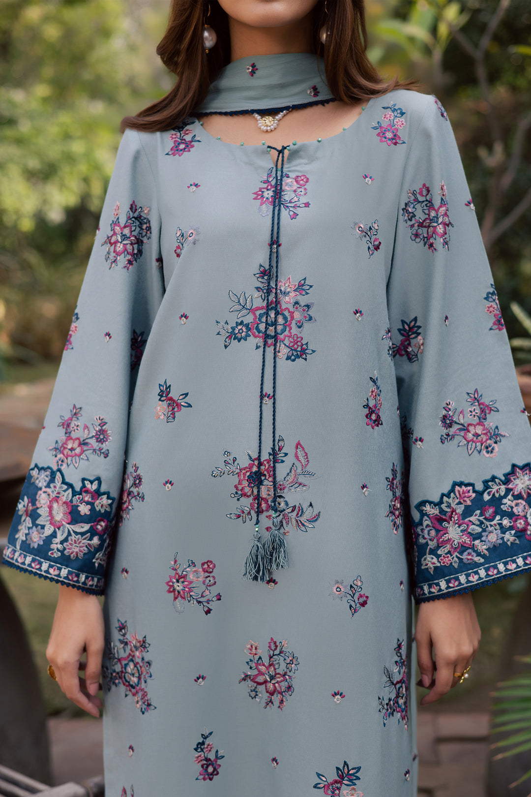  Madden 3Pc - Embroidered Festive Pret BATIK WINTER PRET 2025  BATIK   XS / Ice Blue / Textured Cotton-S / Ice Blue / Textured Cotton-M / Ice Blue / Textured Cotton-L / Ice Blue / Textured Cotton-XL / Ice Blue / Textured Cotton