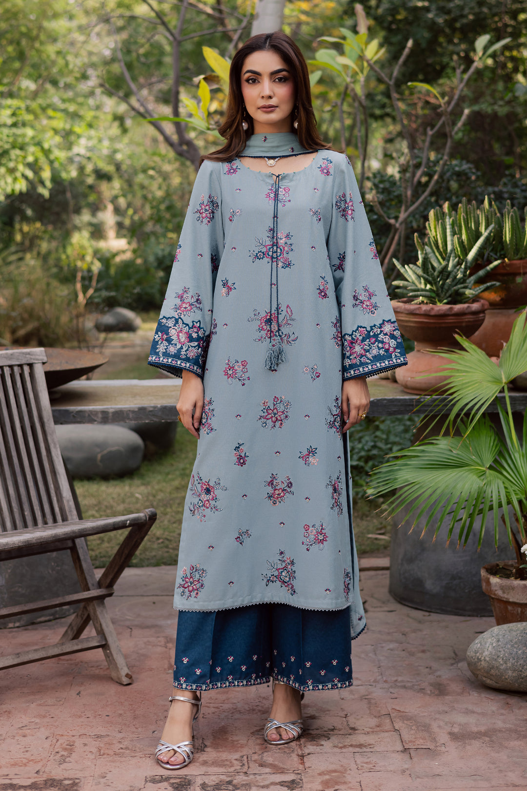  Madden 3Pc - Embroidered Festive Pret BATIK WINTER PRET 2025  BATIK   XS / Ice Blue / Textured Cotton-S / Ice Blue / Textured Cotton-M / Ice Blue / Textured Cotton-L / Ice Blue / Textured Cotton-XL / Ice Blue / Textured Cotton