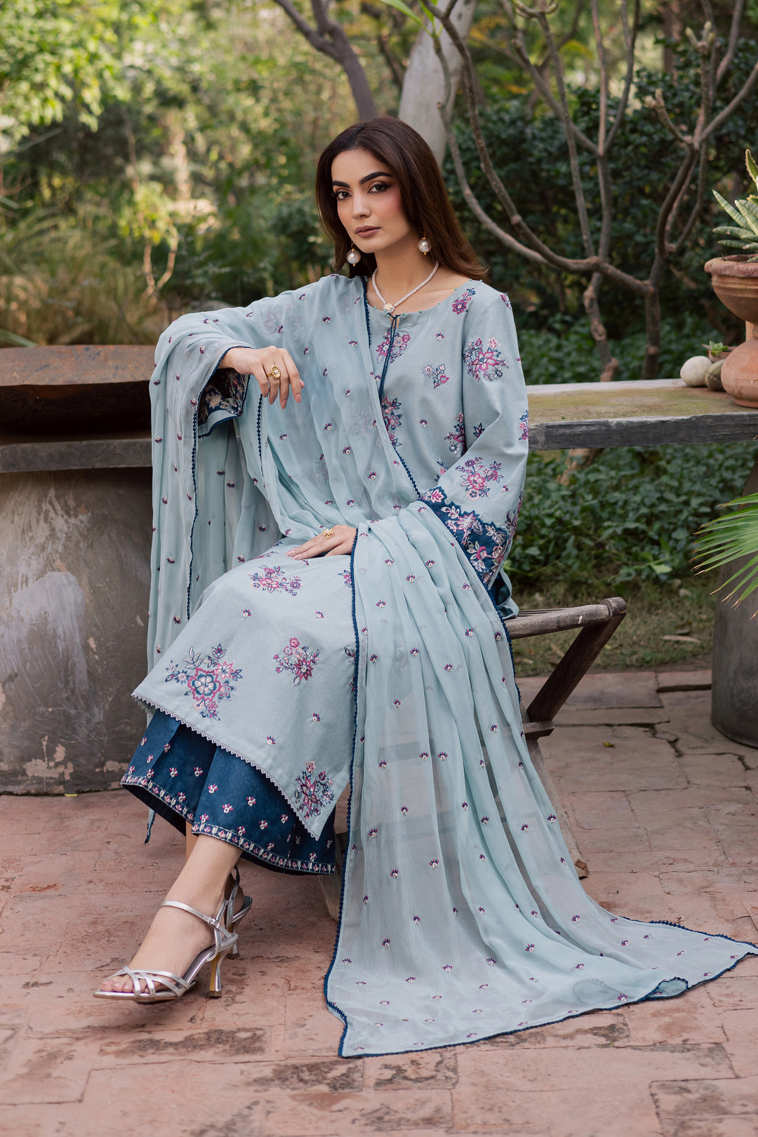  Madden 3Pc - Embroidered Festive Pret BATIK WINTER PRET 2025  BATIK   XS / Ice Blue / Textured Cotton-S / Ice Blue / Textured Cotton-M / Ice Blue / Textured Cotton-L / Ice Blue / Textured Cotton-XL / Ice Blue / Textured Cotton