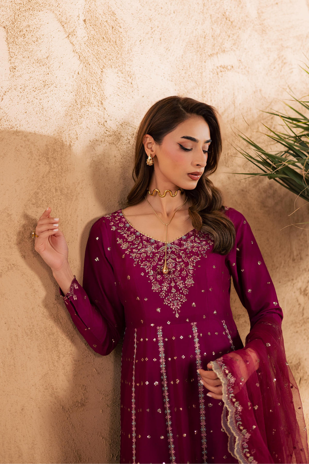  Magenta Blue 3Pc - Embroidered Festive Pret BATIKSS26  BATIK   XS / Magenta / Pima Lawn-S / Magenta / Pima Lawn-M / Magenta / Pima Lawn-L / Magenta / Pima Lawn-XL / Magenta / Pima Lawn