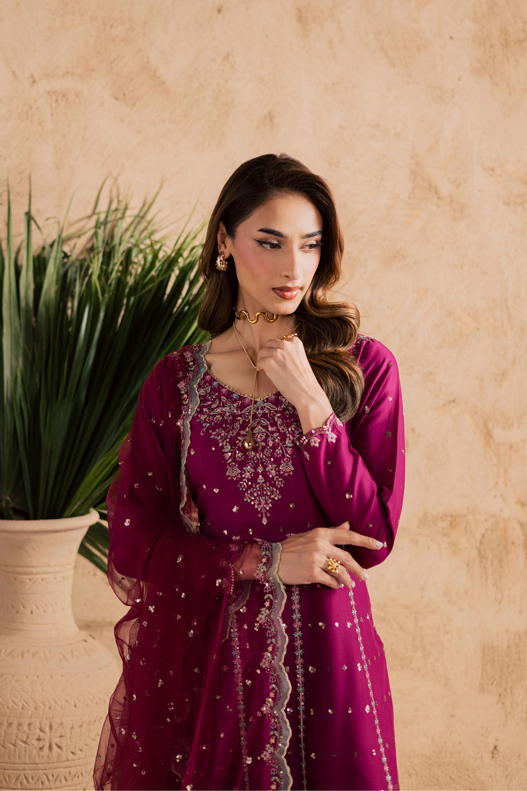  Magenta Blue 3Pc - Embroidered Festive Pret BATIKSS26  BATIK   XS / Magenta / Pima Lawn-S / Magenta / Pima Lawn-M / Magenta / Pima Lawn-L / Magenta / Pima Lawn-XL / Magenta / Pima Lawn