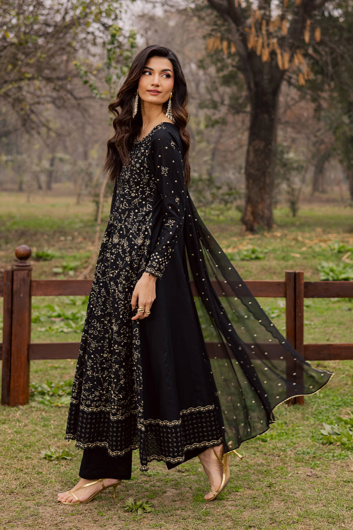  Mah e Nur 3Pc - Festive Embroidered Lawn BATIKEID2026  BATIK   XS / Black / Pima Lawn-S / Black / Pima Lawn-M / Black / Pima Lawn-L / Black / Pima Lawn-XL / Black / Pima Lawn