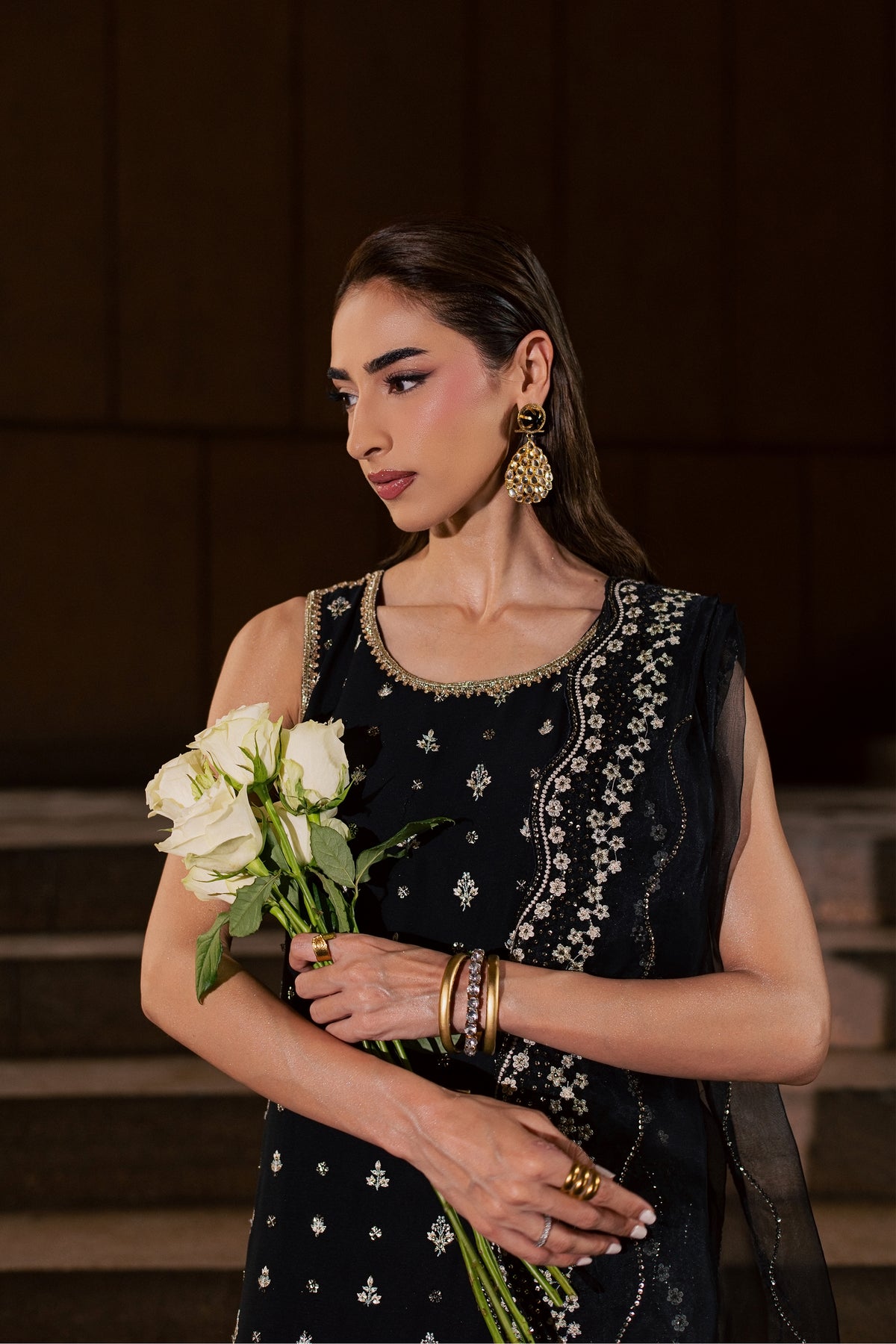 Mahyaar 3Pc - Festive Luxe Pret BATIKLUXESEP26  BATIK   XS / Black / Crepe Chiffon
