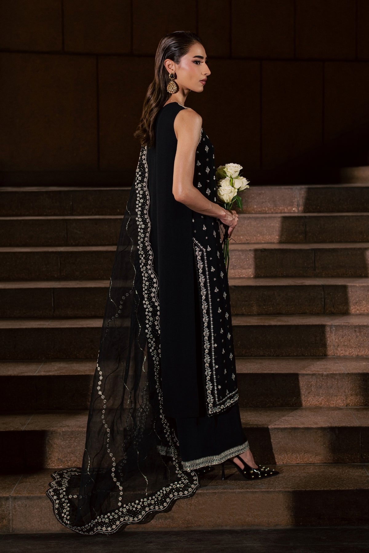 Mahyaar 3Pc - Festive Luxe Pret BATIKLUXESEP26  BATIK   XS / Black / Crepe Chiffon