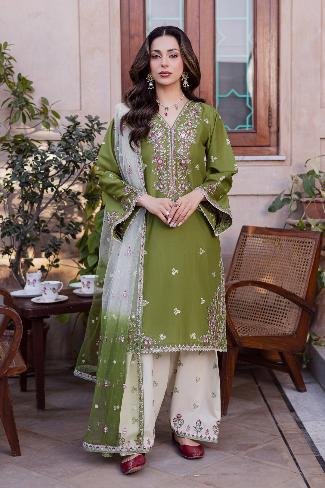  Maidah 3Pc - Festive Embroidered Lawn BATIKEID2026  BATIK   XS / Fern / Pima Lawn-S / Fern / Pima Lawn-M / Fern / Pima Lawn-L / Fern / Pima Lawn-XL / Fern / Pima Lawn