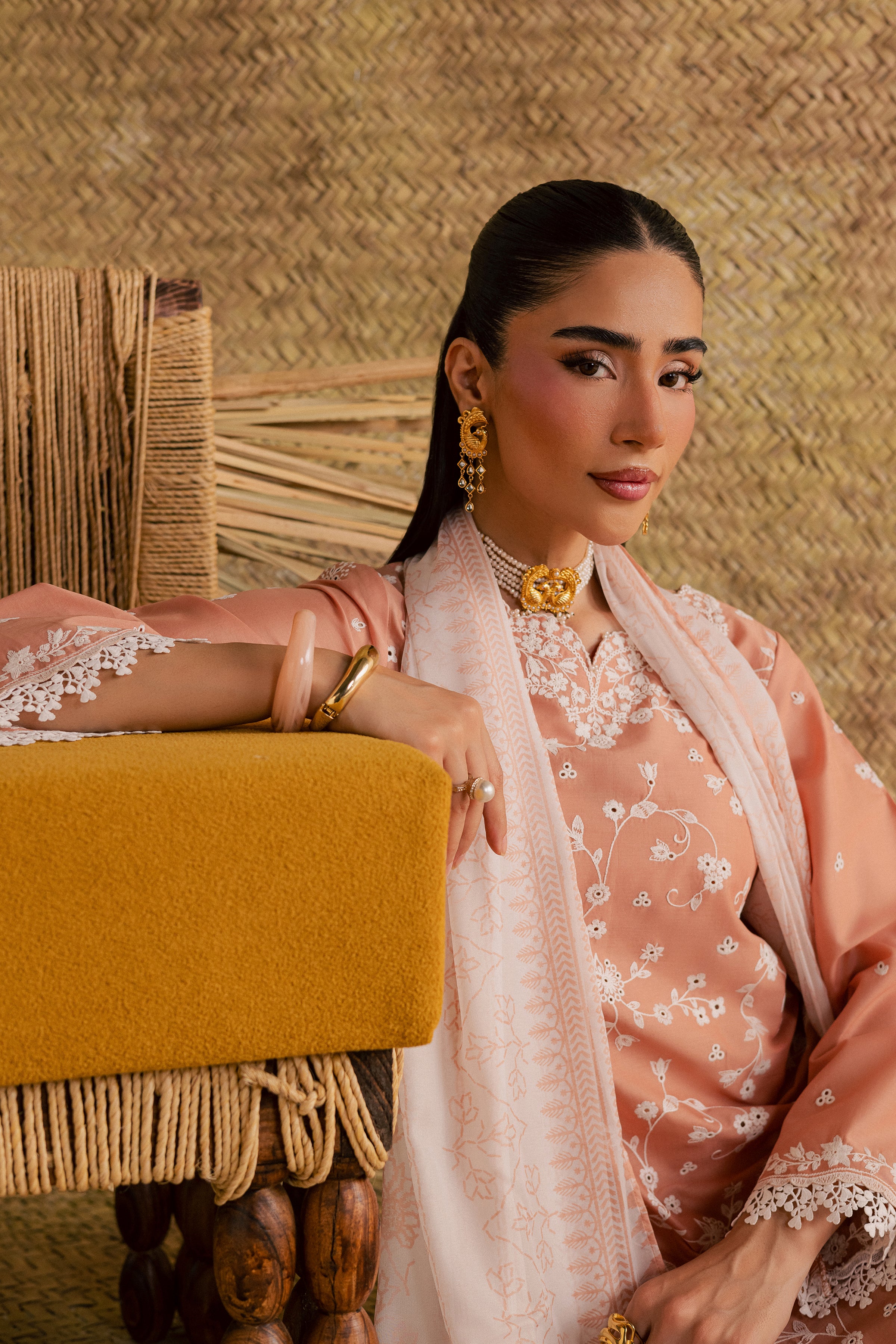  Maiza 3Pc - Festive Eid Pret BATIKSS26  BATIK   XS / Peach / Pima Lawn-S / Peach / Pima Lawn-M / Peach / Pima Lawn-L / Peach / Pima Lawn-XL / Peach / Pima Lawn