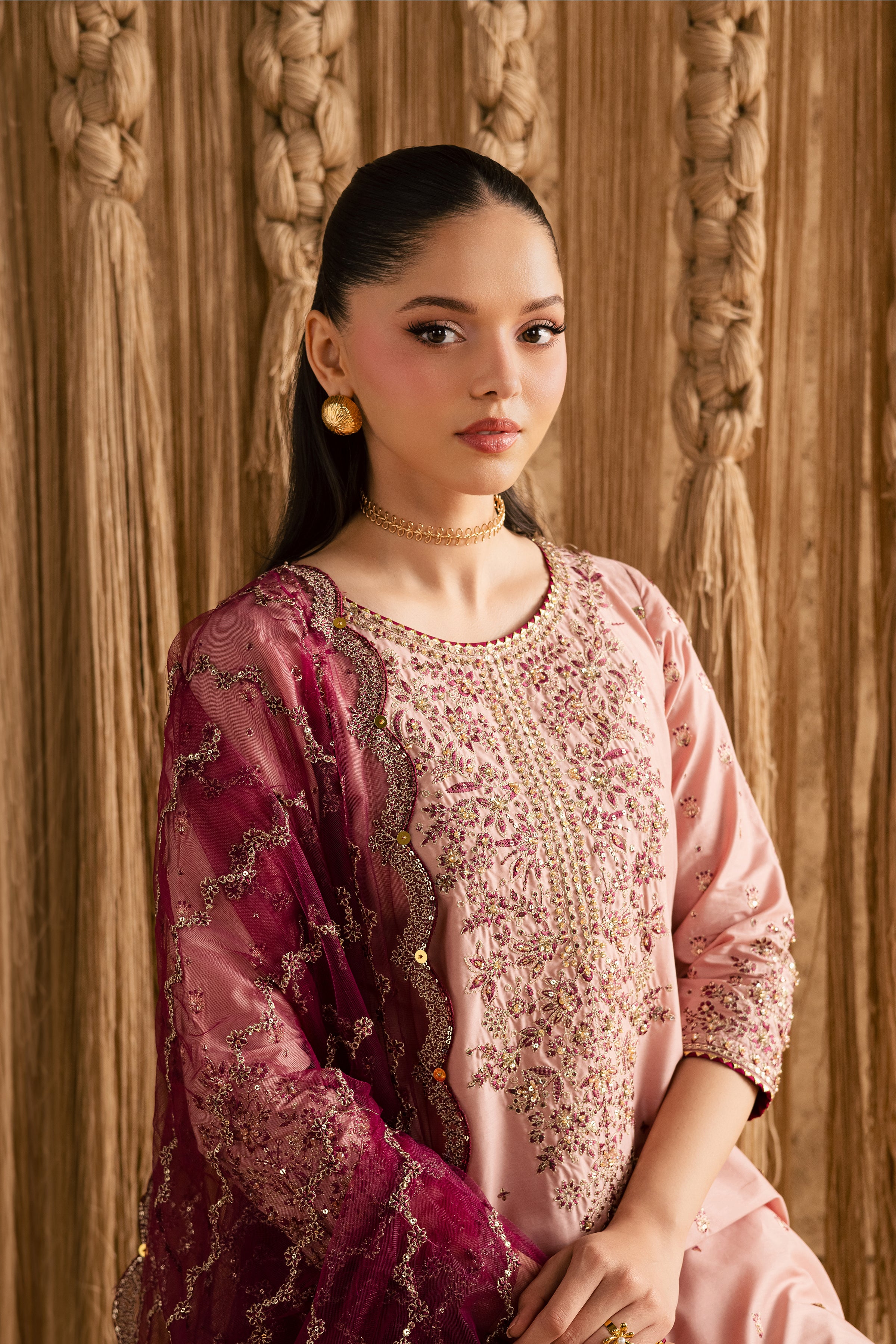  Malaal 3Pc - Festive Eid Pret BATIKEID2026  BATIK   XS / Taffy Pink / Giza-S / Taffy Pink / Giza-M / Taffy Pink / Giza-L / Taffy Pink / Giza-XL / Taffy Pink / Giza