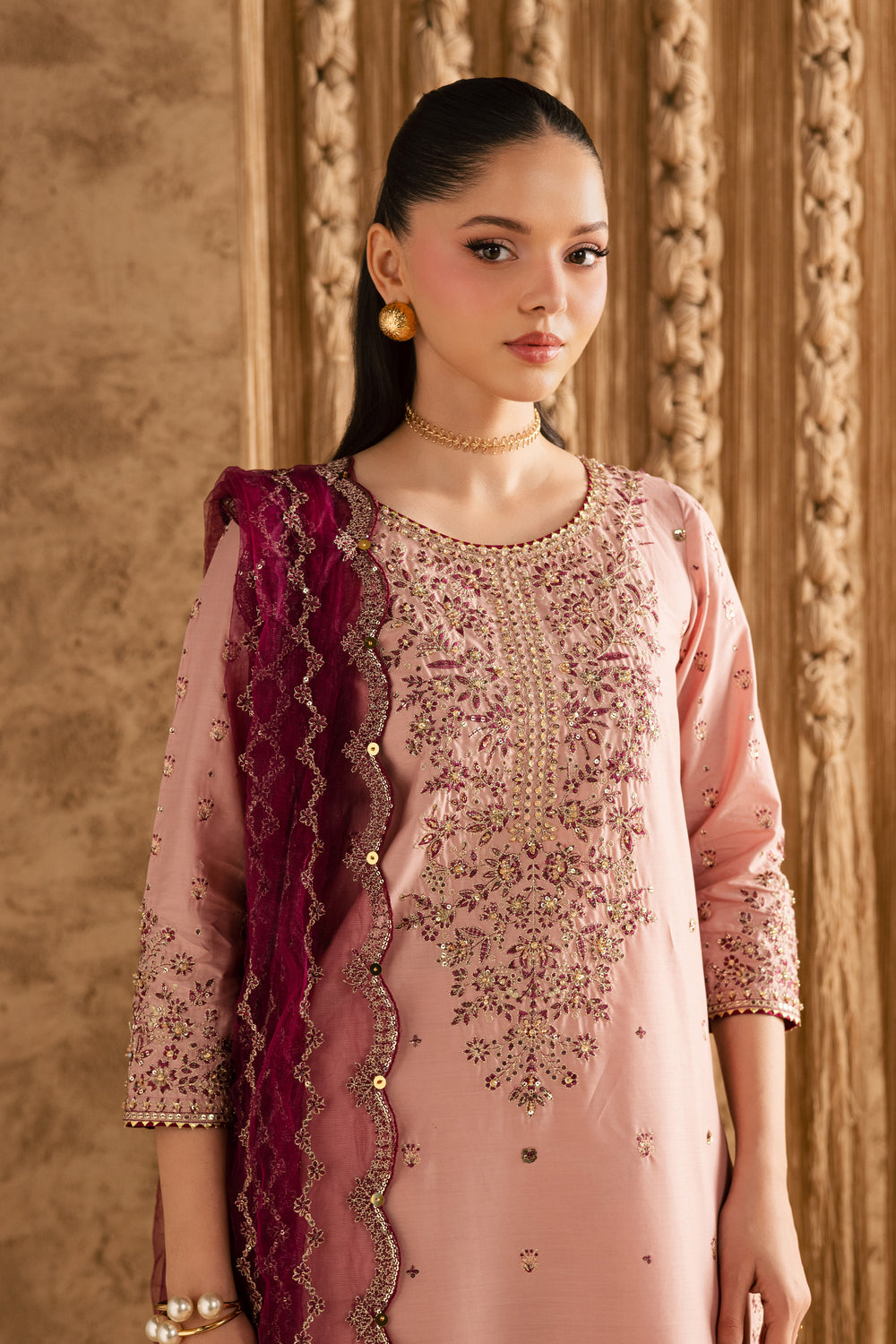  Malaal 3Pc - Festive Eid Pret BATIKEID2026  BATIK   XS / Taffy Pink / Giza-S / Taffy Pink / Giza-M / Taffy Pink / Giza-L / Taffy Pink / Giza-XL / Taffy Pink / Giza