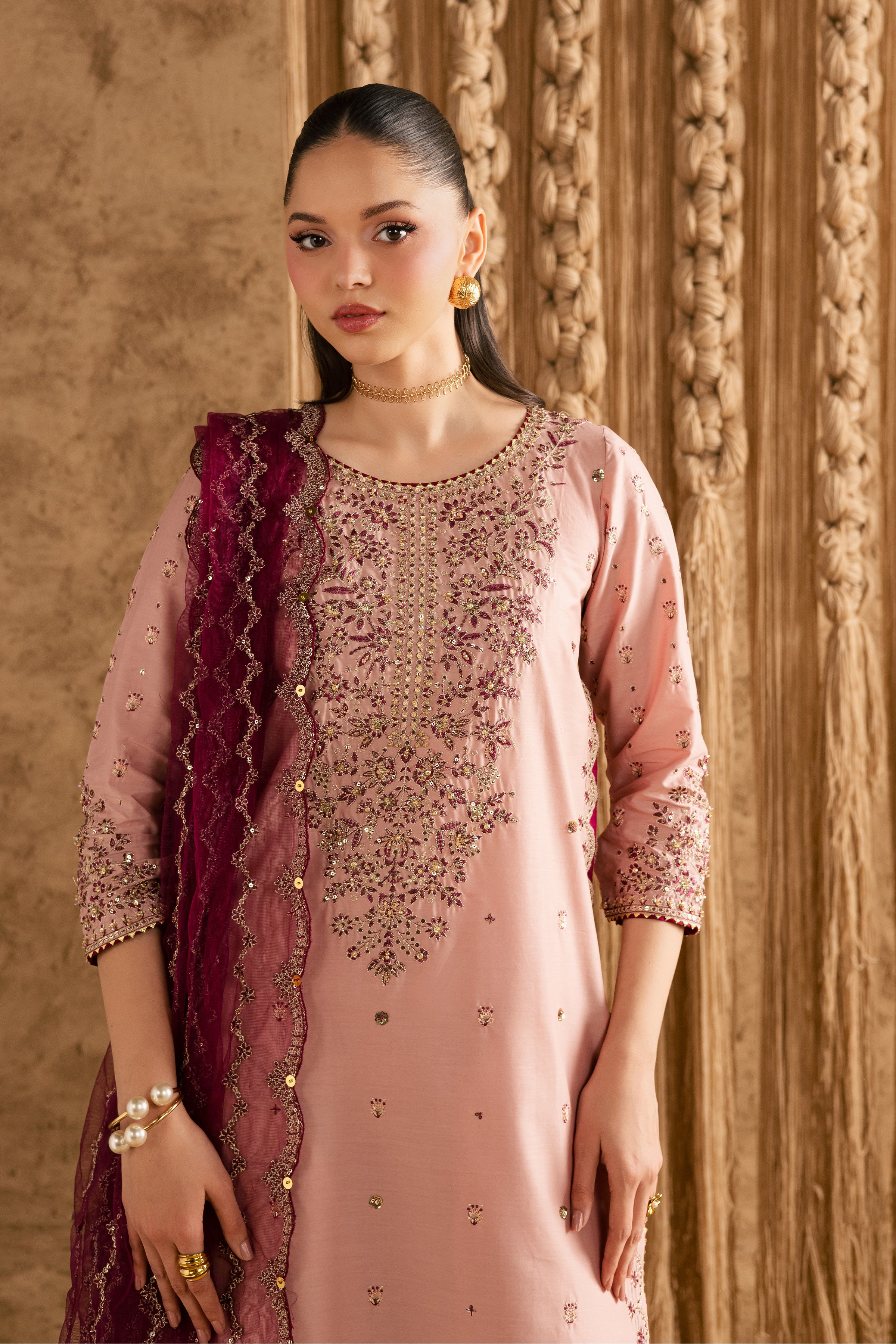  Malaal 3Pc - Festive Eid Pret BATIKEID2026  BATIK   XS / Taffy Pink / Giza-S / Taffy Pink / Giza-M / Taffy Pink / Giza-L / Taffy Pink / Giza-XL / Taffy Pink / Giza