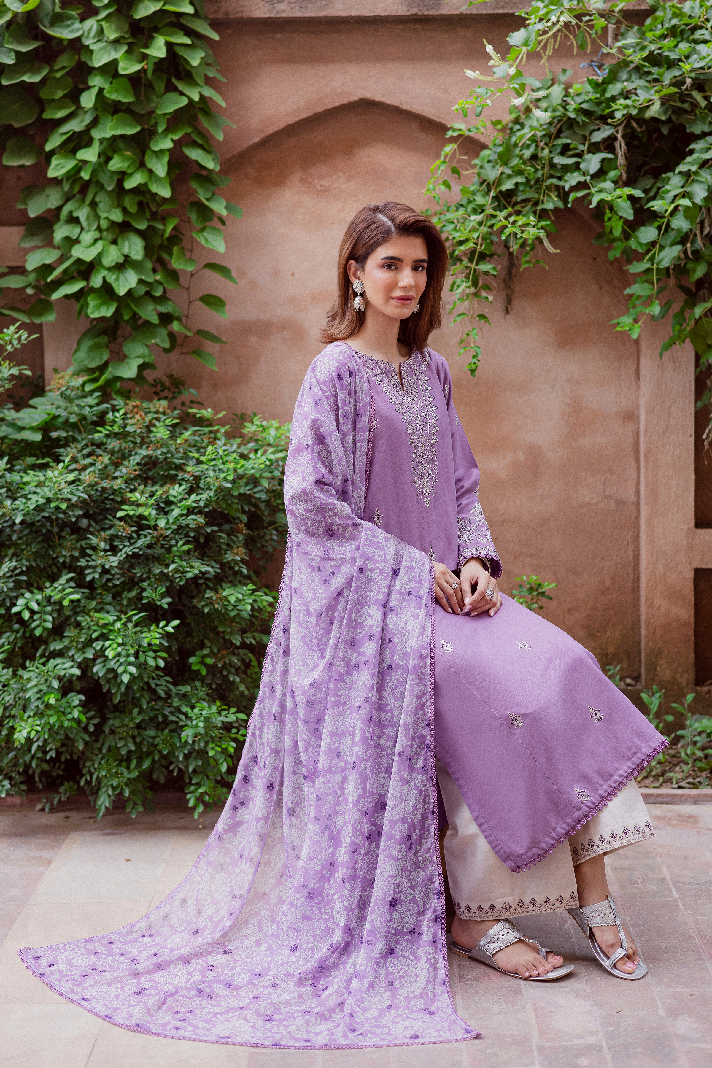  Mandala 3Pc - Embroidered Khaddar Dress BATIK WINTER PRET 2025  BATIK   XS / Lavender / Khaddar-S / Lavender / Khaddar-M / Lavender / Khaddar-L / Lavender / Khaddar-XL / Lavender / Khaddar