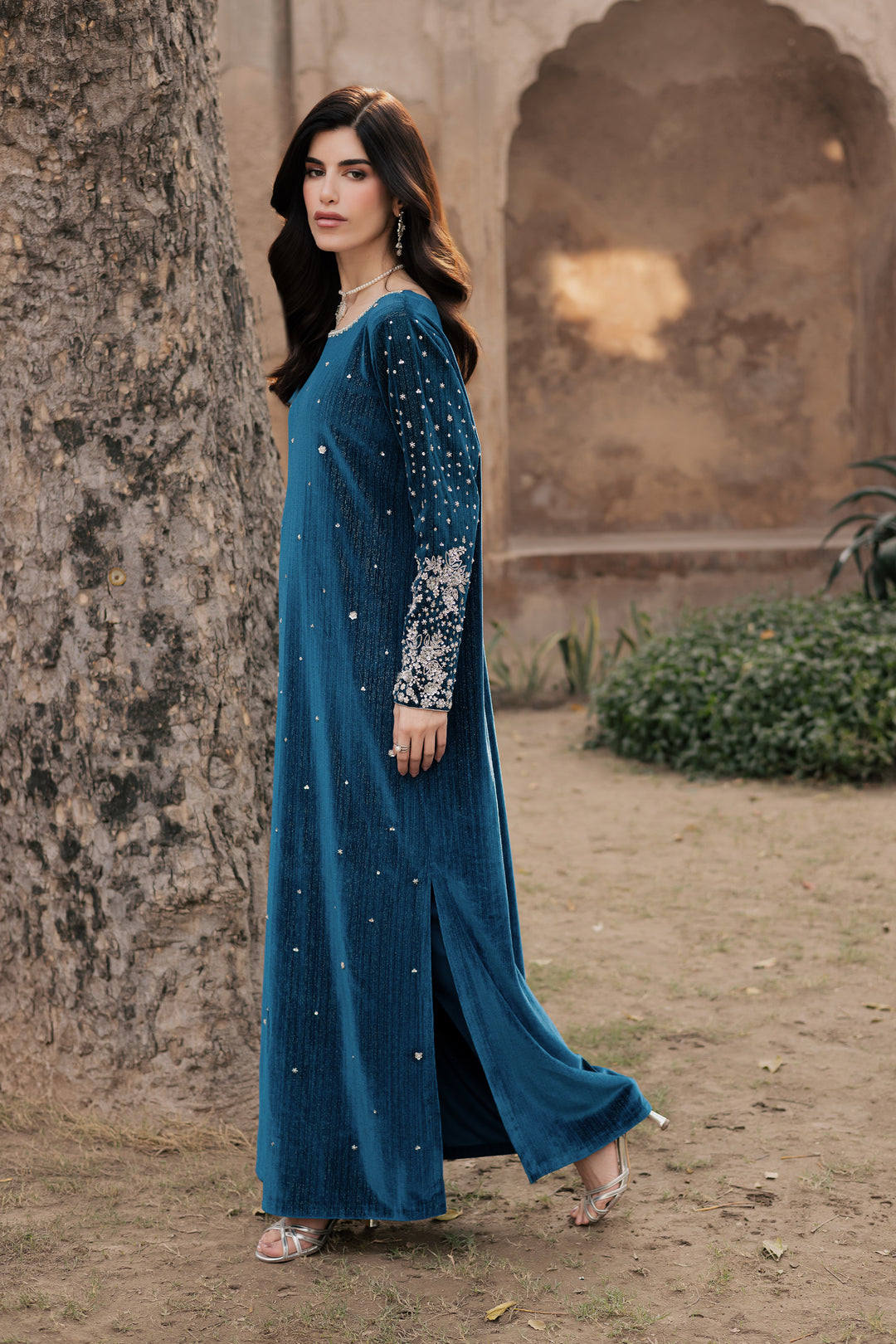  Mandana 2Pc - Velvet Formal Dress BATIKstudio  BATIK   S / Teal / Velvet-M / Teal / Velvet-L / Teal / Velvet