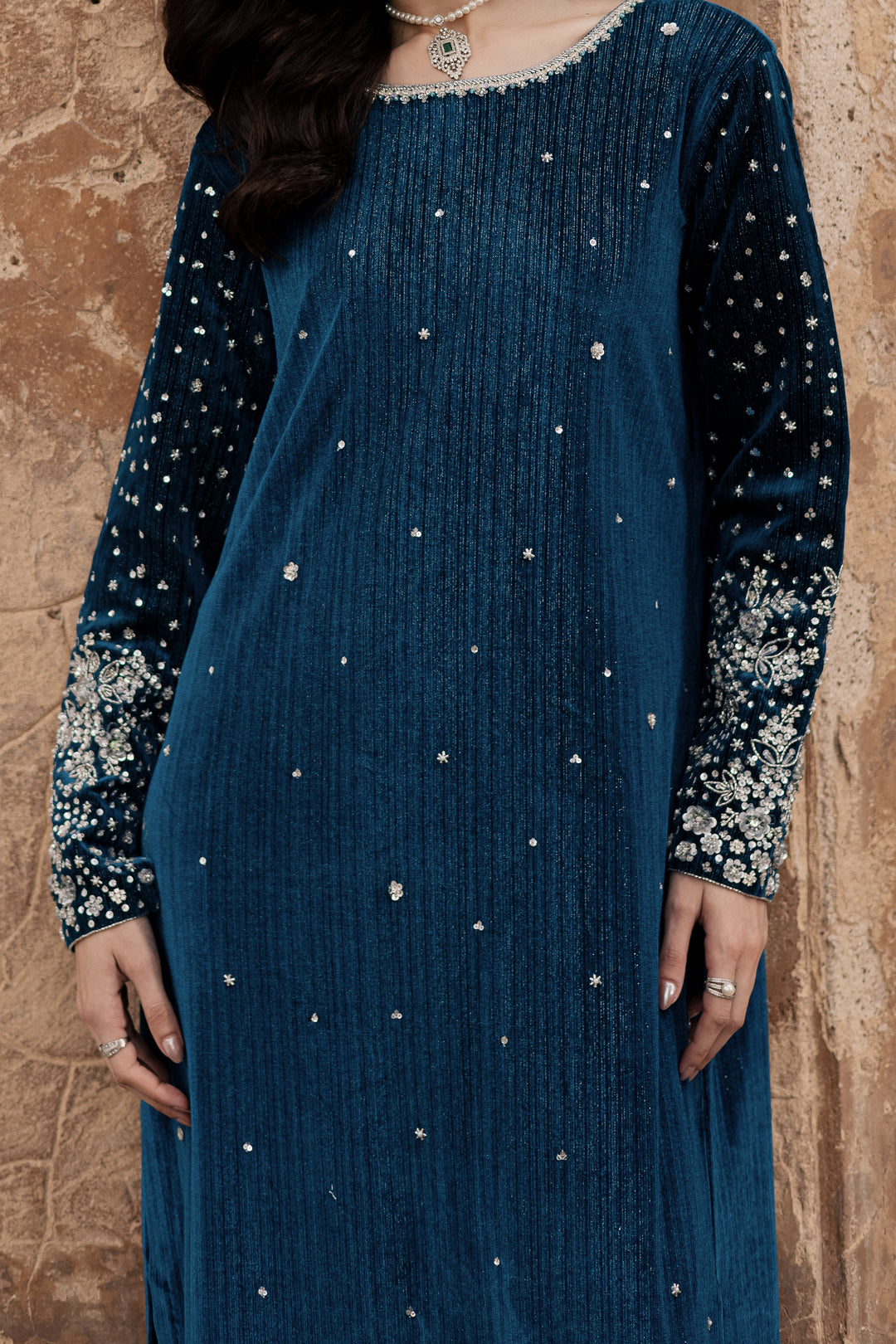  Mandana 2Pc - Velvet Formal Dress BATIKstudio  BATIK   S / Teal / Velvet-M / Teal / Velvet-L / Teal / Velvet