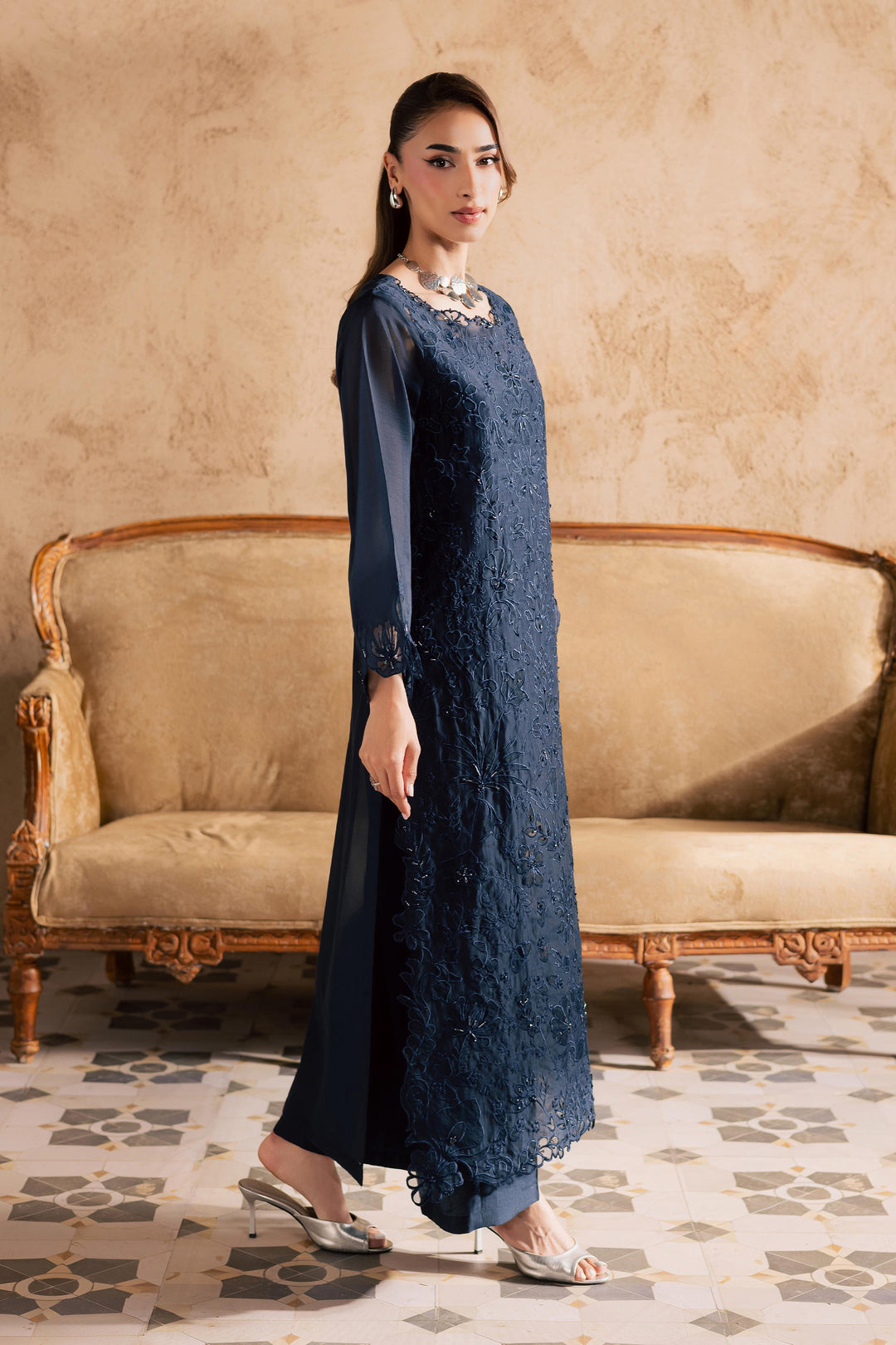  Manila 2Pc - Embroidered Festive Pret BATIKSS26  BATIK   XS / Midnight Blue / Paper Silk-S / Midnight Blue / Paper Silk-M / Midnight Blue / Paper Silk-L / Midnight Blue / Paper Silk-XL / Midnight Blue / Paper Silk