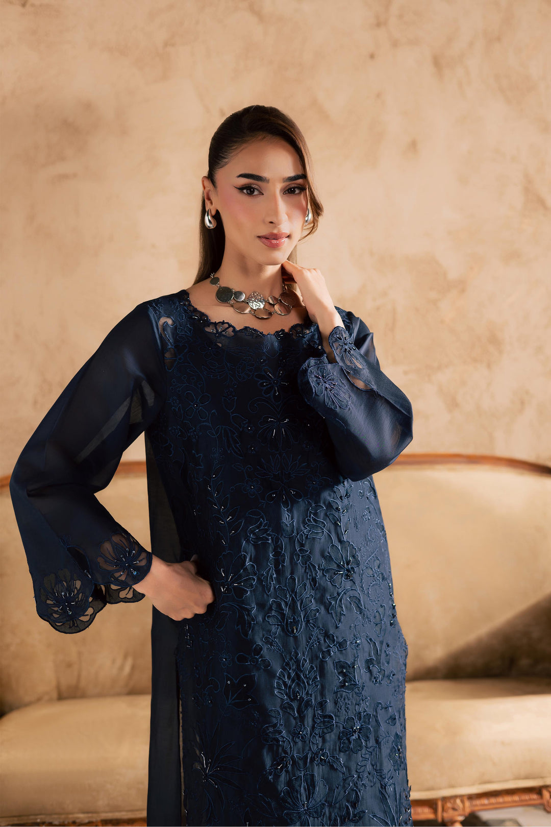  Manila 2Pc - Embroidered Festive Pret BATIKSS26  BATIK   XS / Midnight Blue / Paper Silk-S / Midnight Blue / Paper Silk-M / Midnight Blue / Paper Silk-L / Midnight Blue / Paper Silk-XL / Midnight Blue / Paper Silk