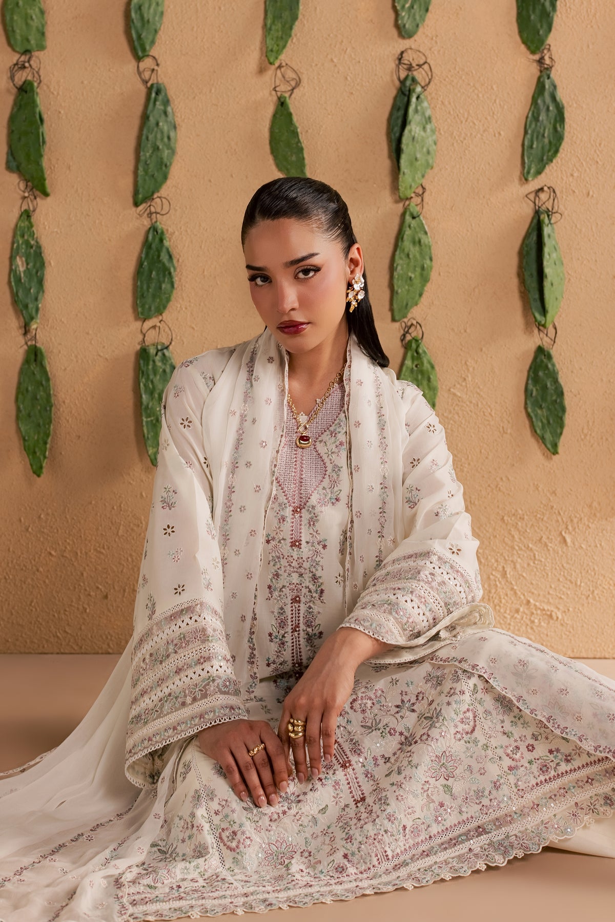  Manon 3Pc - Luxury Embroidered Lawn BATIKSS26  BATIK   XS / Eggnog / Pima Lawn-S / Eggnog / Pima Lawn-M / Eggnog / Pima Lawn-L / Eggnog / Pima Lawn-XL / Eggnog / Pima Lawn