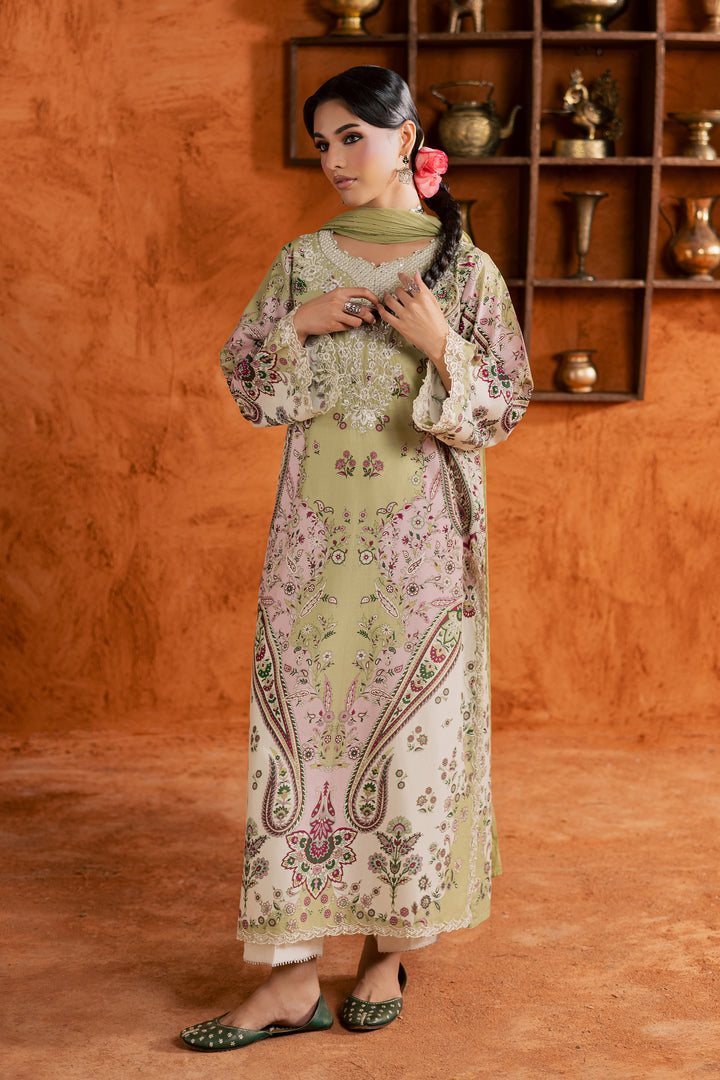  Margot 3Pc - Printed Lawn Dress BATIKEID2026  BATIK   XS / Green / Lawn-S / Green / Lawn-M / Green / Lawn-L / Green / Lawn-XL / Green / Lawn