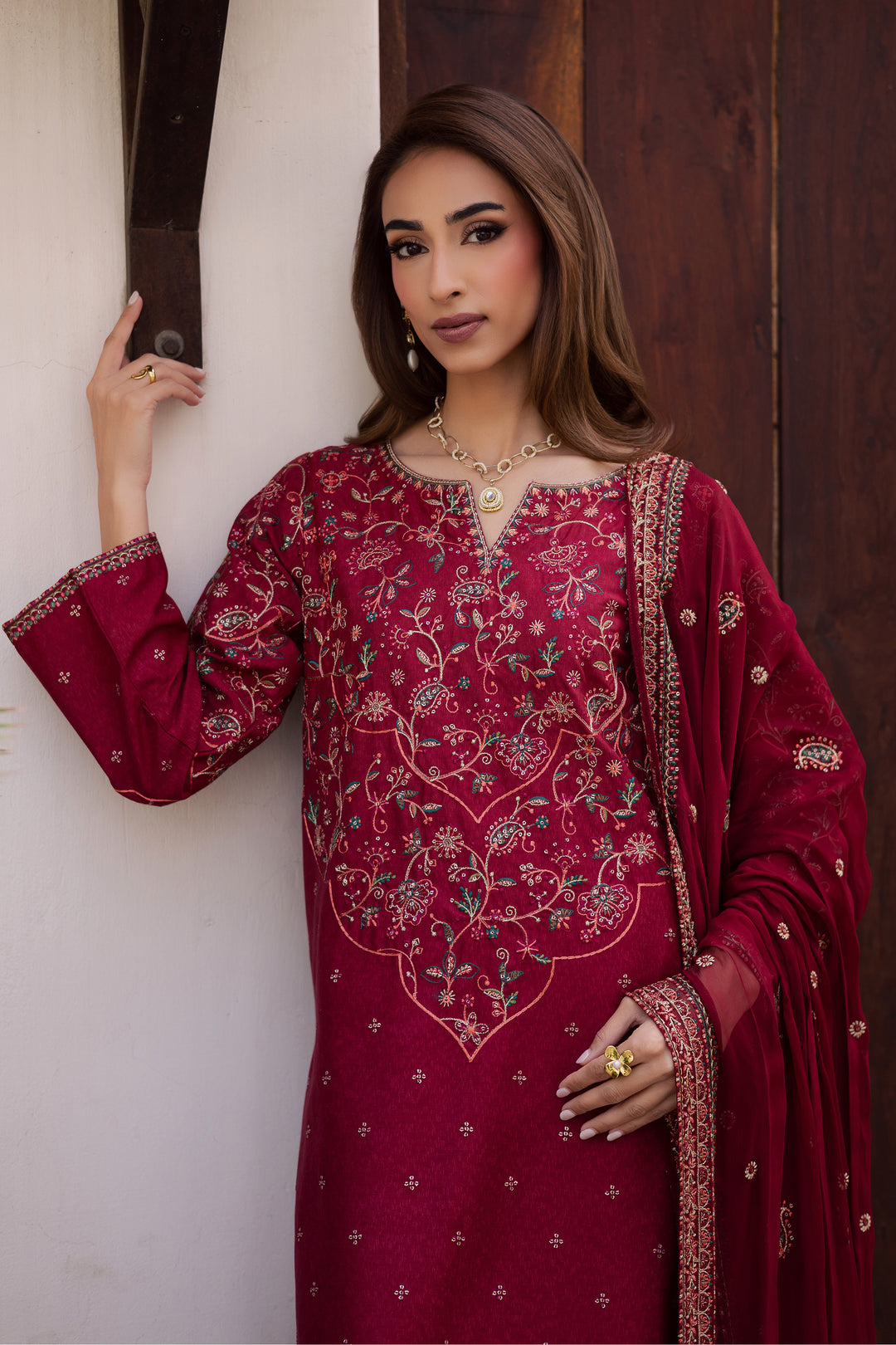  Marilyn 3Pc - Embroidered Festive Pret BATIK WINTER PRET 2025  BATIK   XS / Red / Cotton-S / Red / Cotton-M / Red / Cotton-L / Red / Cotton-XL / Red / Cotton