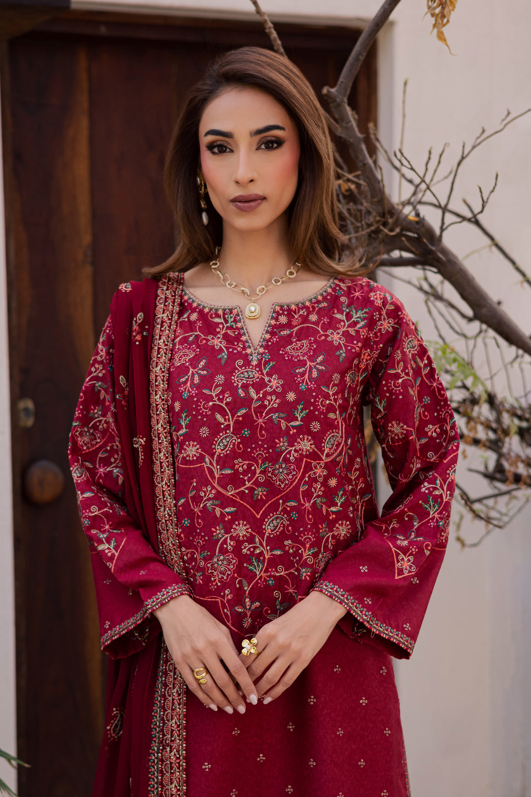  Marilyn 3Pc - Embroidered Festive Pret BATIK WINTER PRET 2025  BATIK   XS / Red / Cotton-S / Red / Cotton-M / Red / Cotton-L / Red / Cotton-XL / Red / Cotton