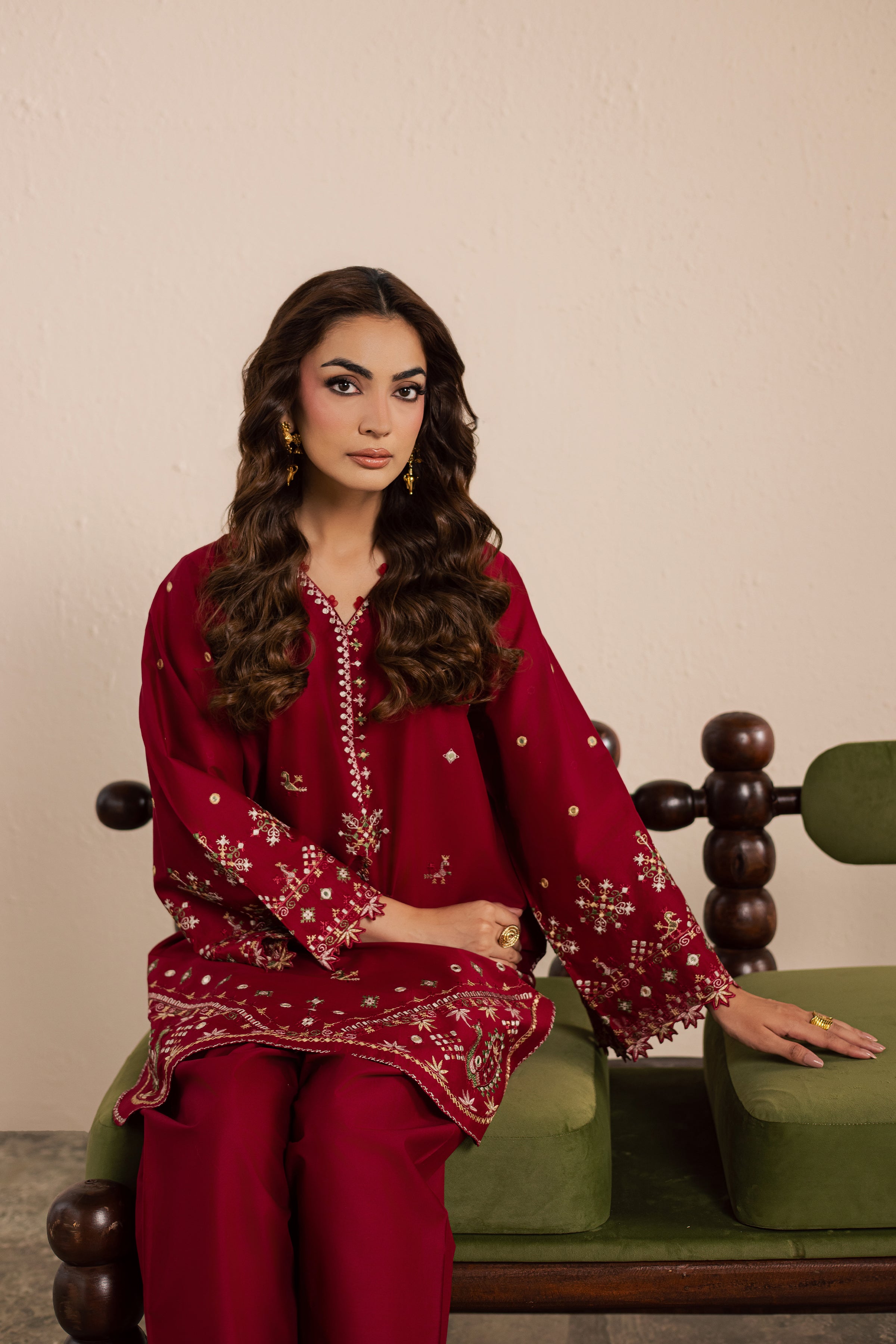  Maroon Santro 2Pc - Embroidered Lawn Dress EverydayEdit26  BATIK   XS / Tibetan Red / Pima Lawn-S / Tibetan Red / Pima Lawn-M / Tibetan Red / Pima Lawn-L / Tibetan Red / Pima Lawn-XL / Tibetan Red / Pima Lawn