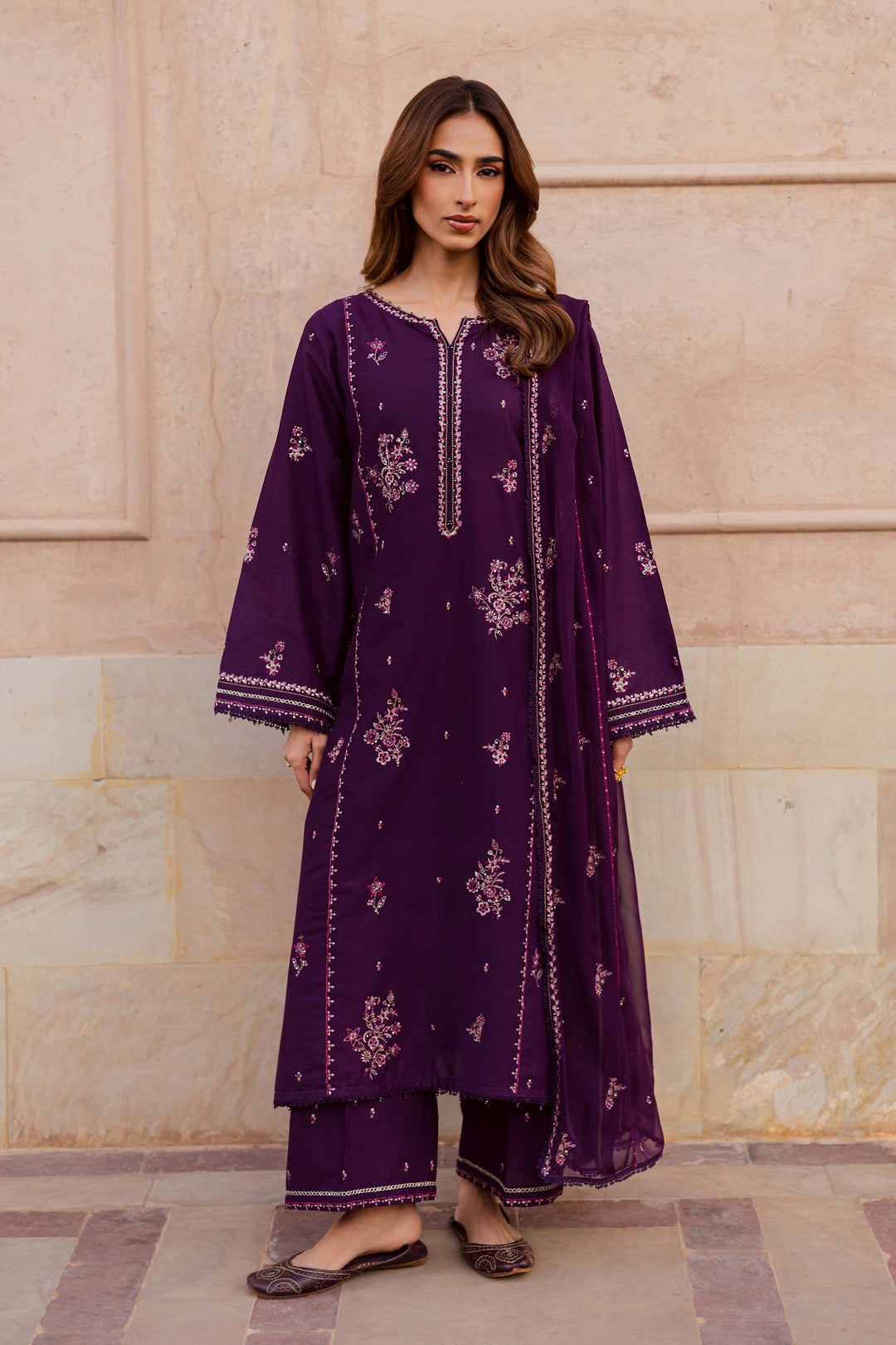  Mashayem 3Pc - Festive Embroidered Lawn BATIKEID2026  BATIK   XS / Purple / Pima Lawn-S / Purple / Pima Lawn-M / Purple / Pima Lawn-L / Purple / Pima Lawn-XL / Purple / Pima Lawn