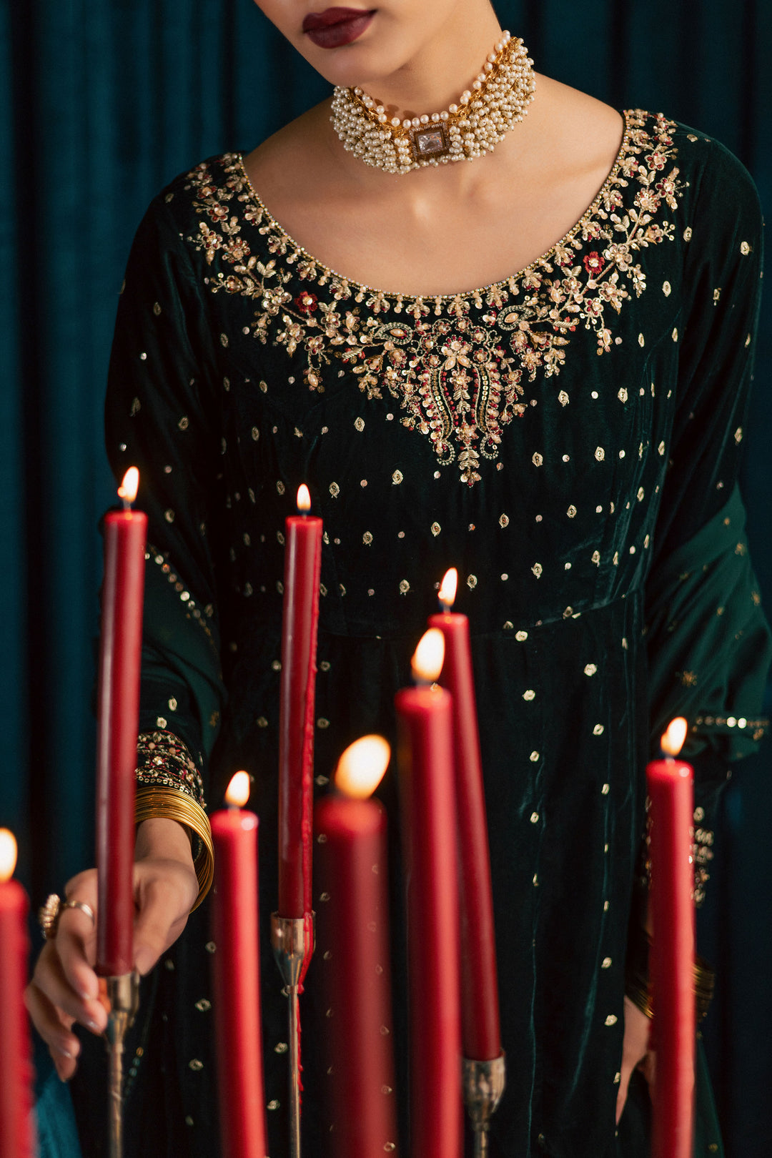  Masoori 3Pc - Velvet Formal Dress BATIKstudio  BATIK   S / Teal / Velvet-M / Teal / Velvet-L / Teal / Velvet